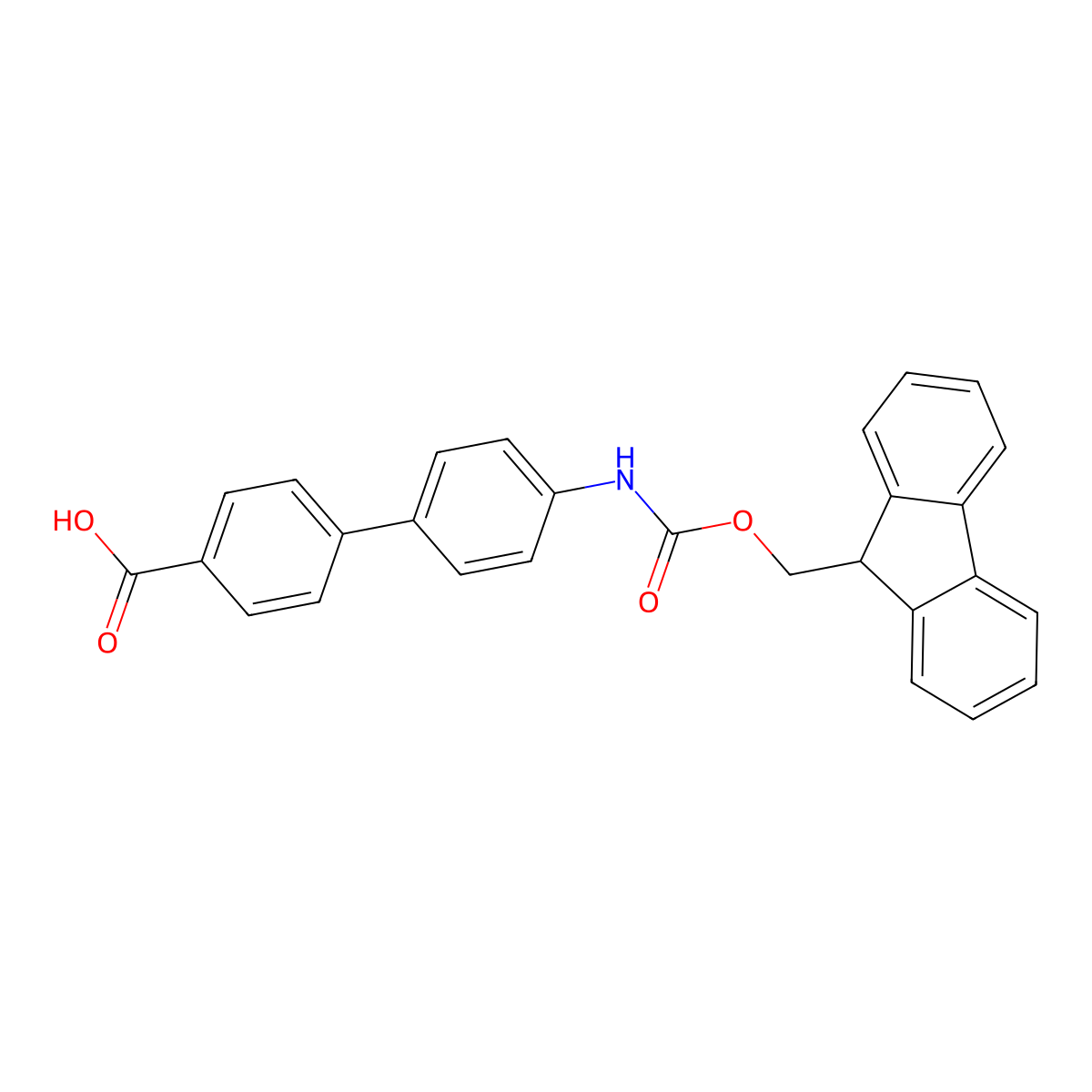4'-(Fmoc-amino)-biphenyl-4-carboxylic acid molecular structure, CAS 215248-42-3