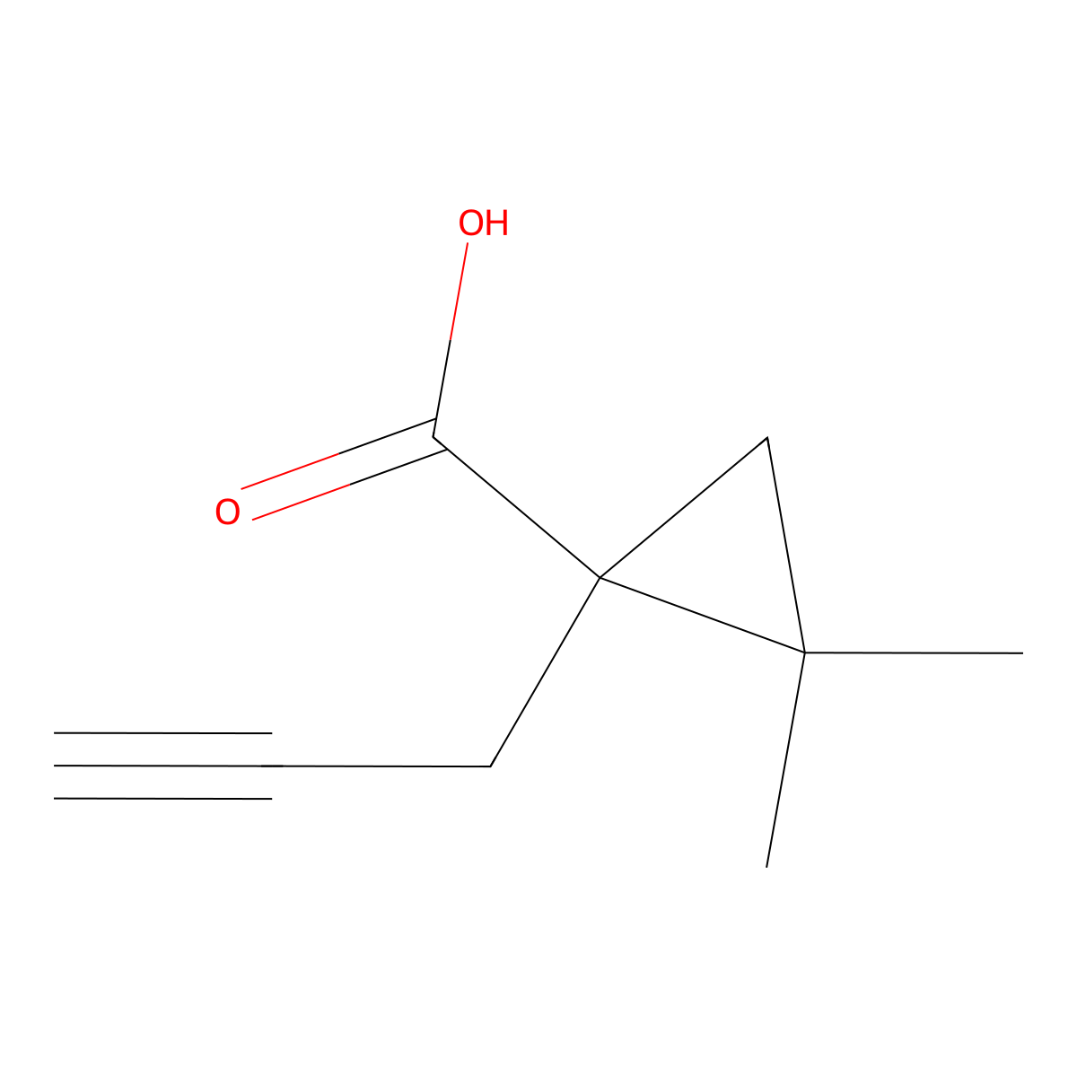 2,2-Dimethyl-1-(prop-2-yn-1-yl)cyclopropane-1-carboxylic acid molecular structure, CAS 2152534-09-1