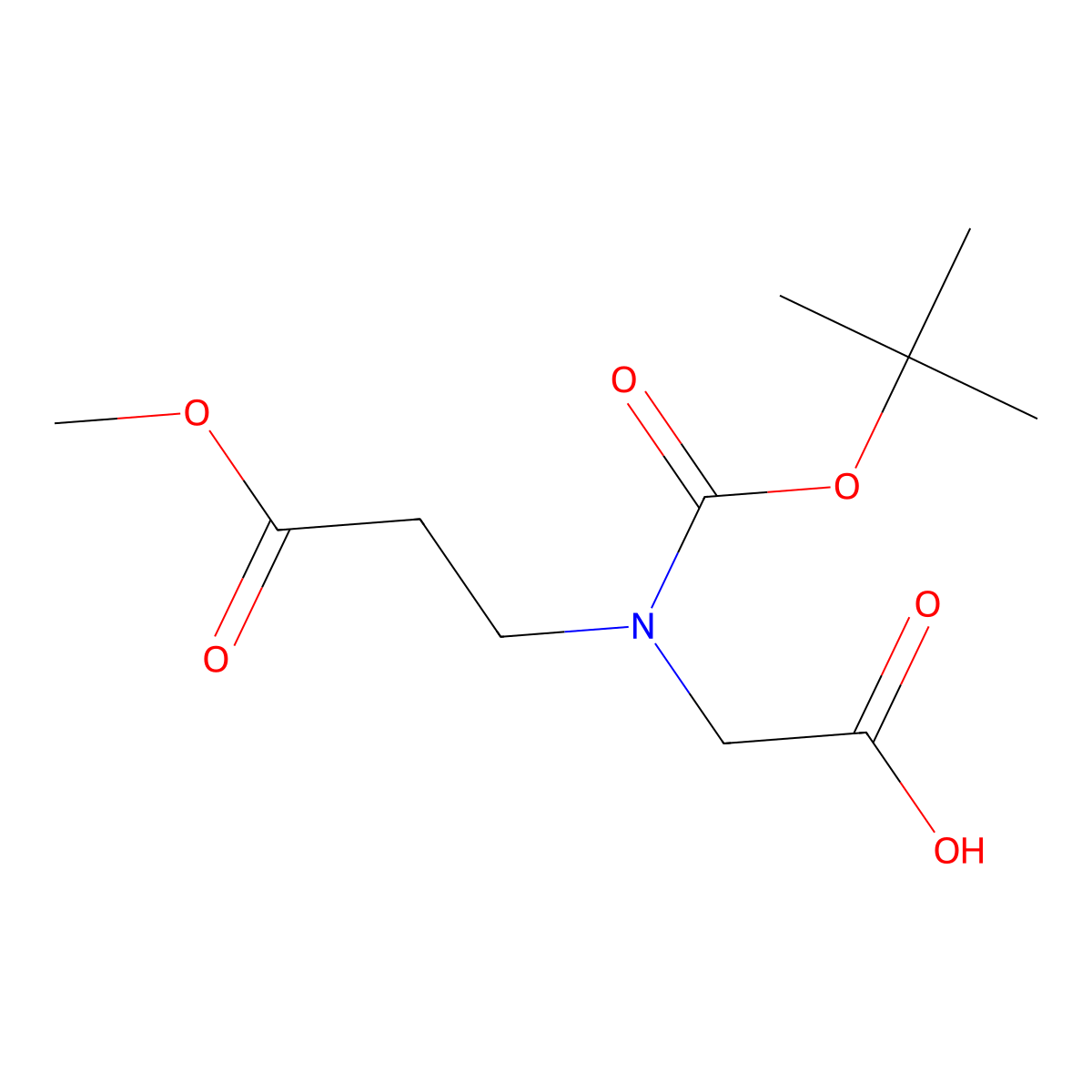 2-{[(Tert-butoxy)carbonyl](3-methoxy-3-oxopropyl)amino}acetic acid molecular structure, CAS 2152548-00-8