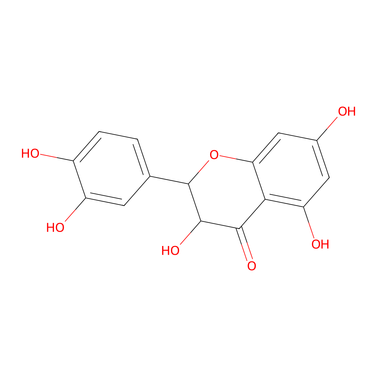 3,5,7,3',4'-Pentahydroxyflavanone molecular structure, CAS 215257-15-1