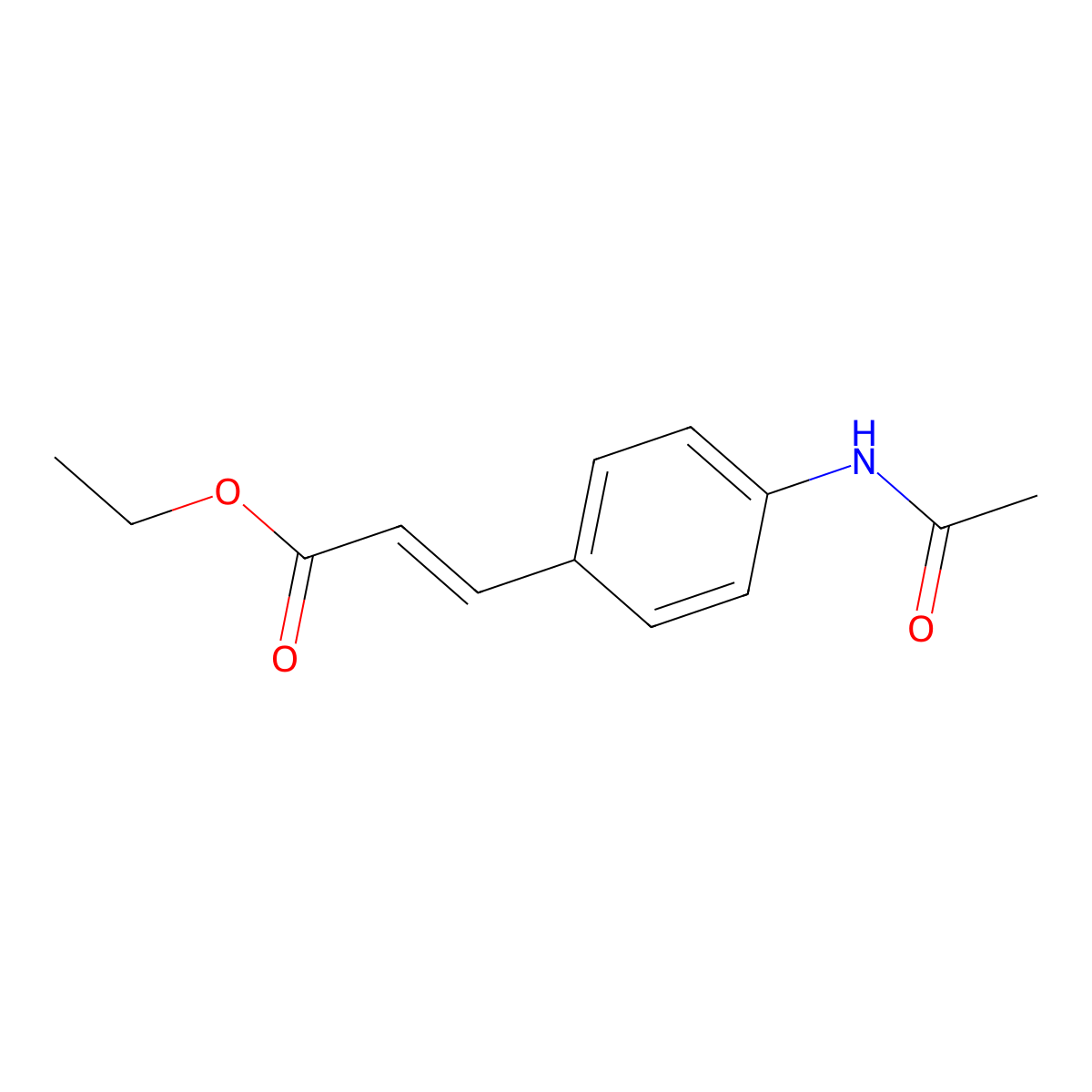 Ethyl (2E)-3-(4-acetamidophenyl)prop-2-enoate molecular structure, CAS 215258-04-1