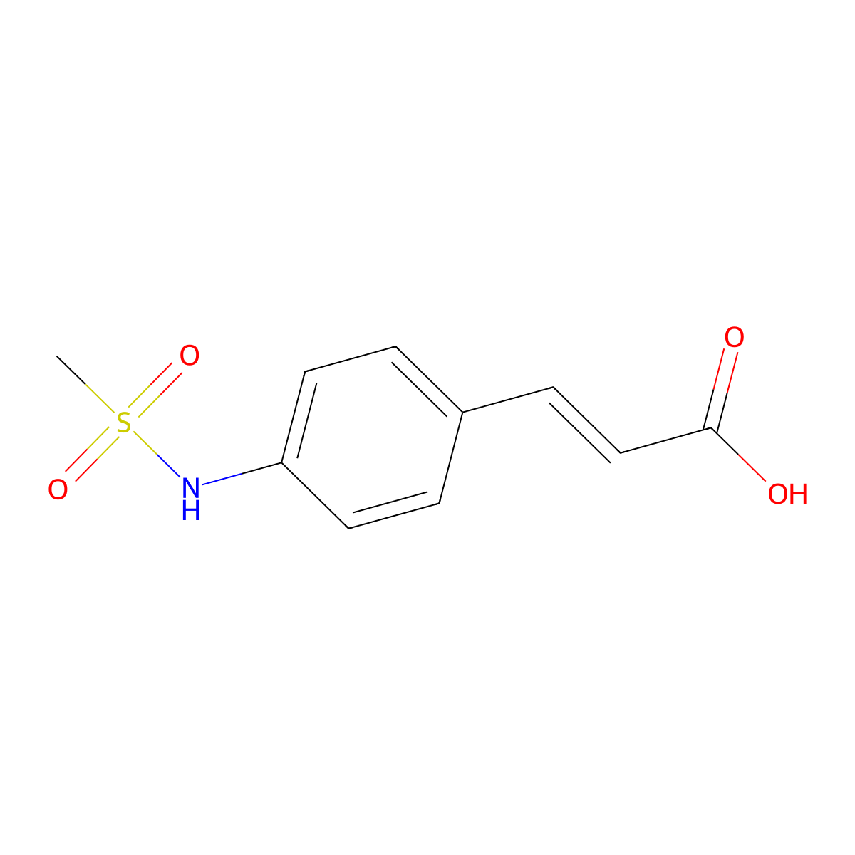 3-(4-Methanesulfonamidophenyl)prop-2-enoic acid molecular structure, CAS 215258-35-8