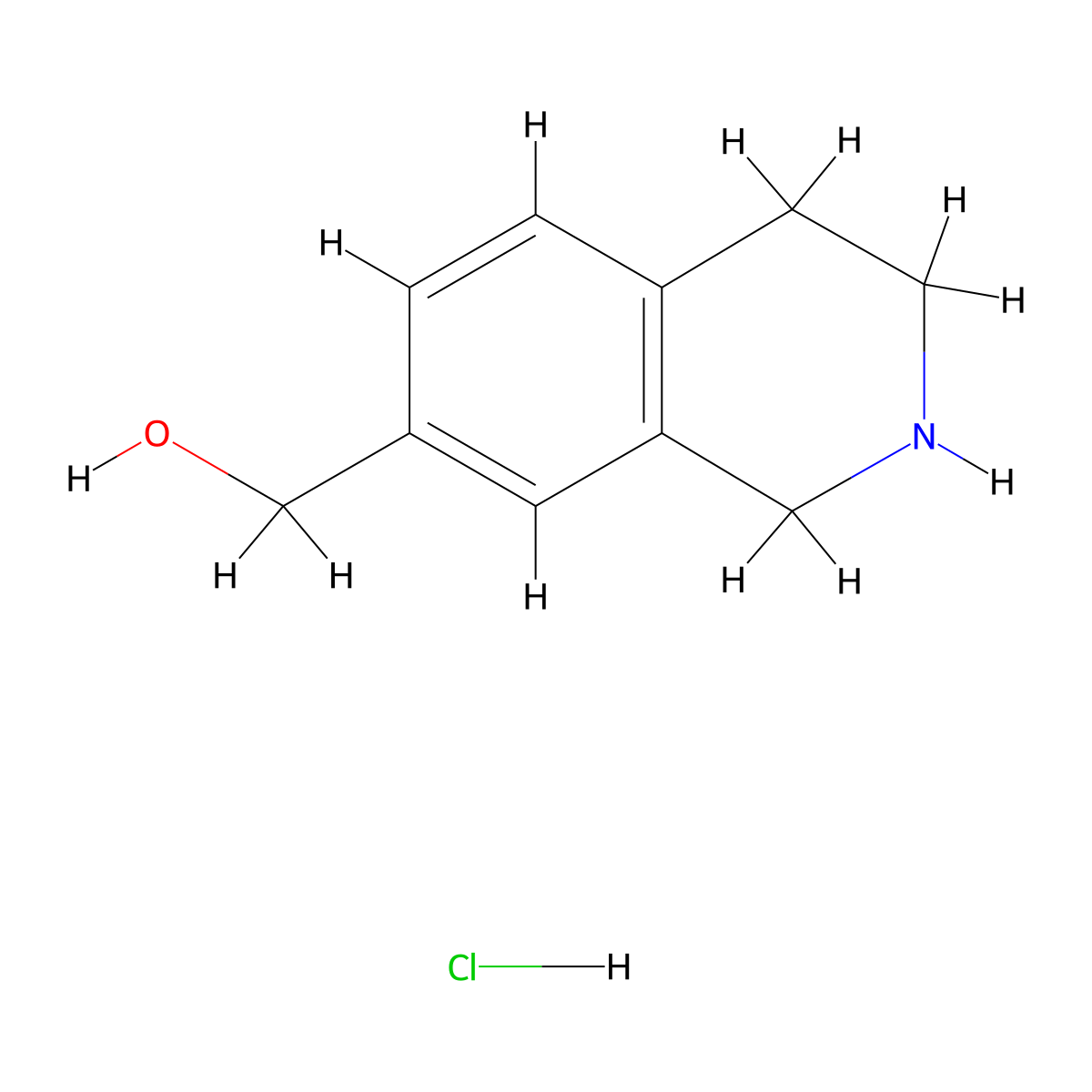 1,2,3,4-Tetrahydroisoquinolin-7-ylmethanol hydrochloride molecular structure, CAS 2152636-99-0