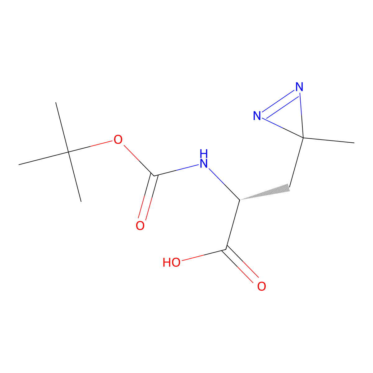 (2R)-2-{[(tert-butoxy)carbonyl]amino}-3-(3-methyl-3H-diazirin-3-yl)propanoic acid molecular structure, CAS 2152641-92-2