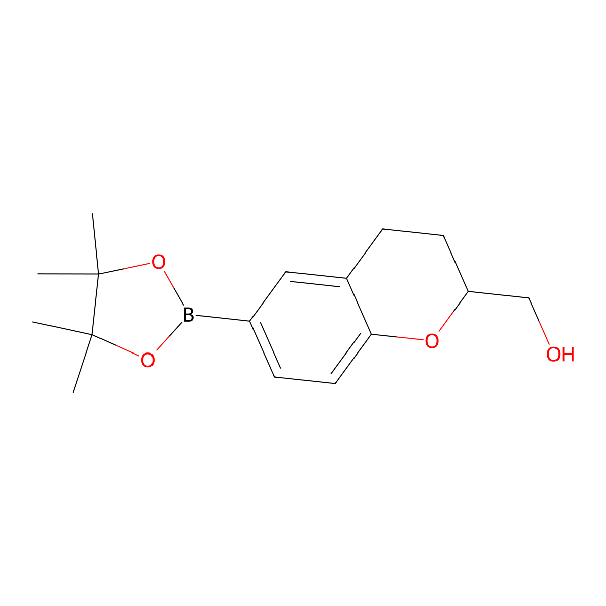 [6-(4,4,5,5-tetramethyl-1,3,2-dioxaborolan-2-yl)-3,4-dihydro-2H-1-benzopyran-2-yl]methanol molecular structure, CAS 2152654-66-3