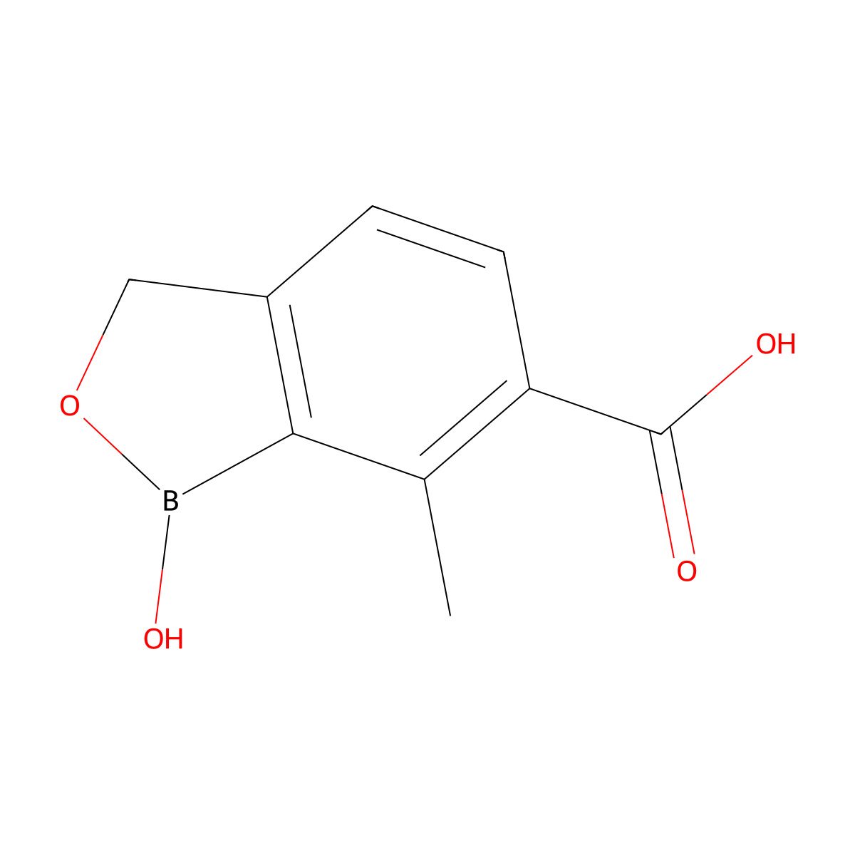 1-Hydroxy-7-methyl-1,3-dihydrobenzo[c][1,2]oxaborole-6-carboxylic acid molecular structure, CAS 2152663-73-3