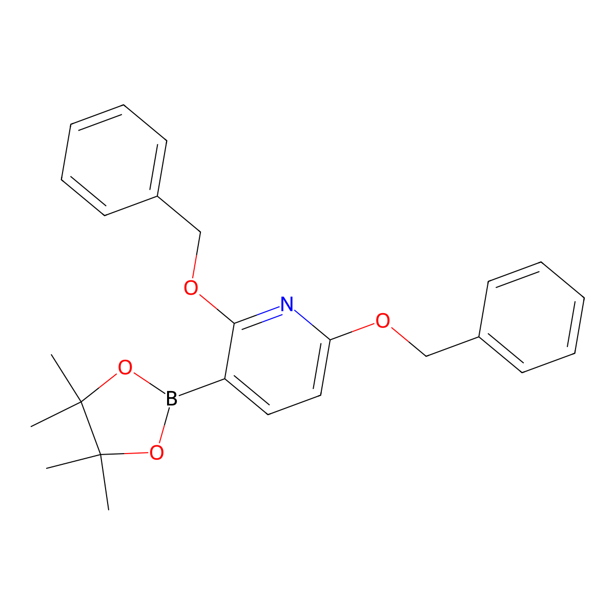 2,6-Bis(benzyloxy)-3-(4,4,5,5-tetramethyl-1,3,2-dioxaborolan-2-yl)pyridine molecular structure, CAS 2152673-80-6