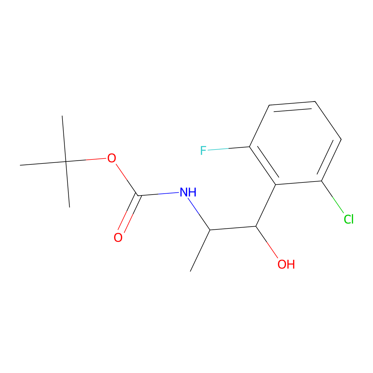 tert-butyl N-[1-(2-chloro-6-fluorophenyl)-1-hydroxypropan-2-yl]carbamate molecular structure, CAS 2152772-01-3