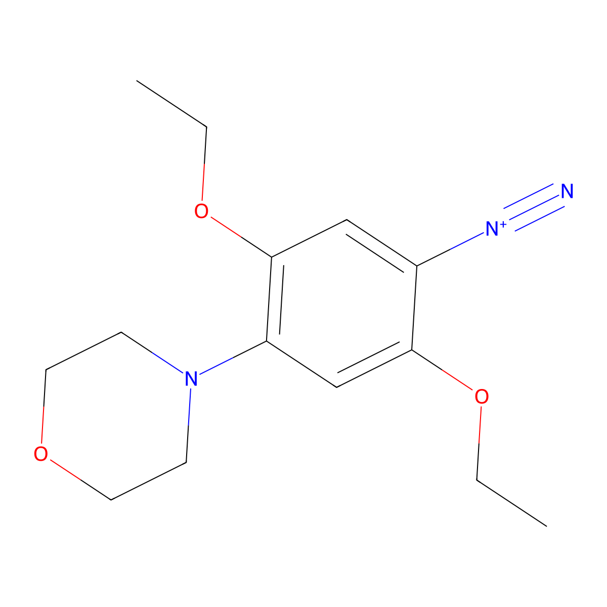 2,5-Diethoxy-4-(morpholin-4-yl)benzenediazonium molecular structure, CAS 21528-13-2