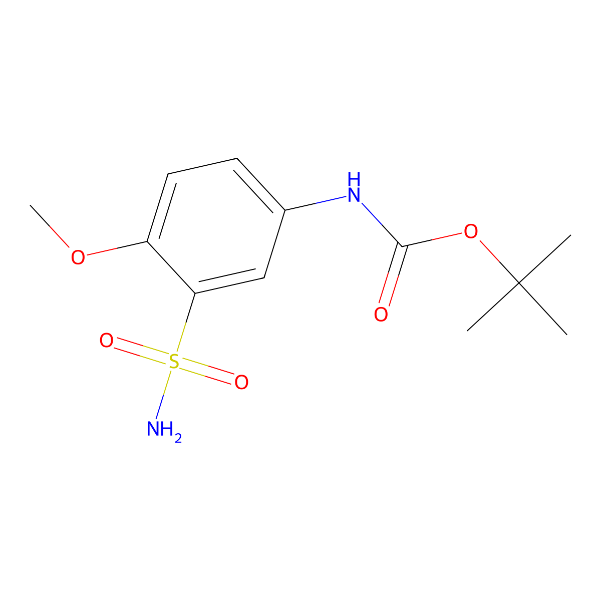 tert-butyl N-(4-methoxy-3-sulfamoylphenyl)carbamate molecular structure, CAS 2152852-50-9
