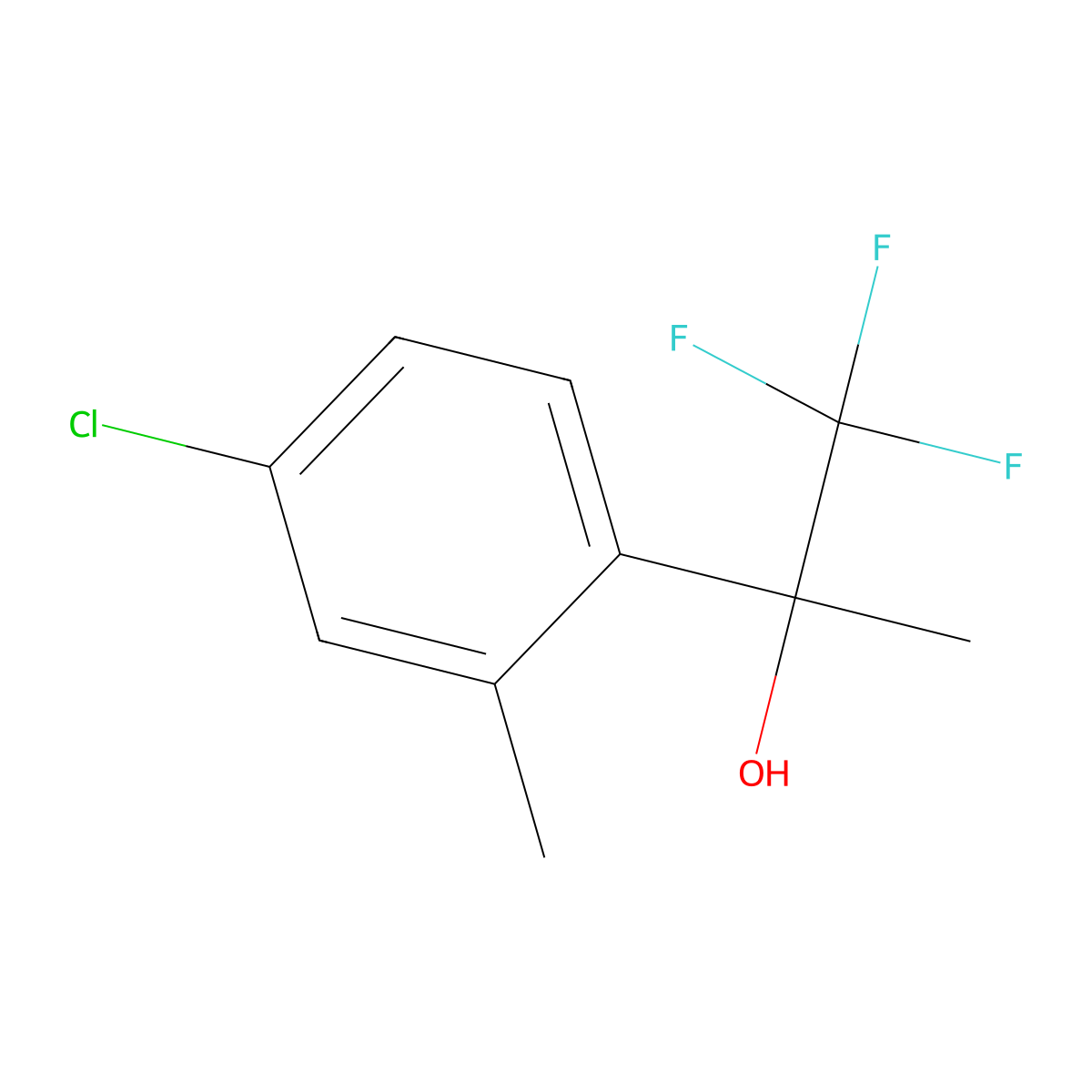 2-(4-Chloro-2-methylphenyl)-1,1,1-trifluoropropan-2-ol molecular structure, CAS 2152860-29-0