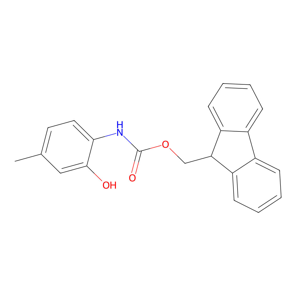 (9H-fluoren-9-yl)methyl N-(2-hydroxy-4-methylphenyl)carbamate molecular structure, CAS 2152867-26-8