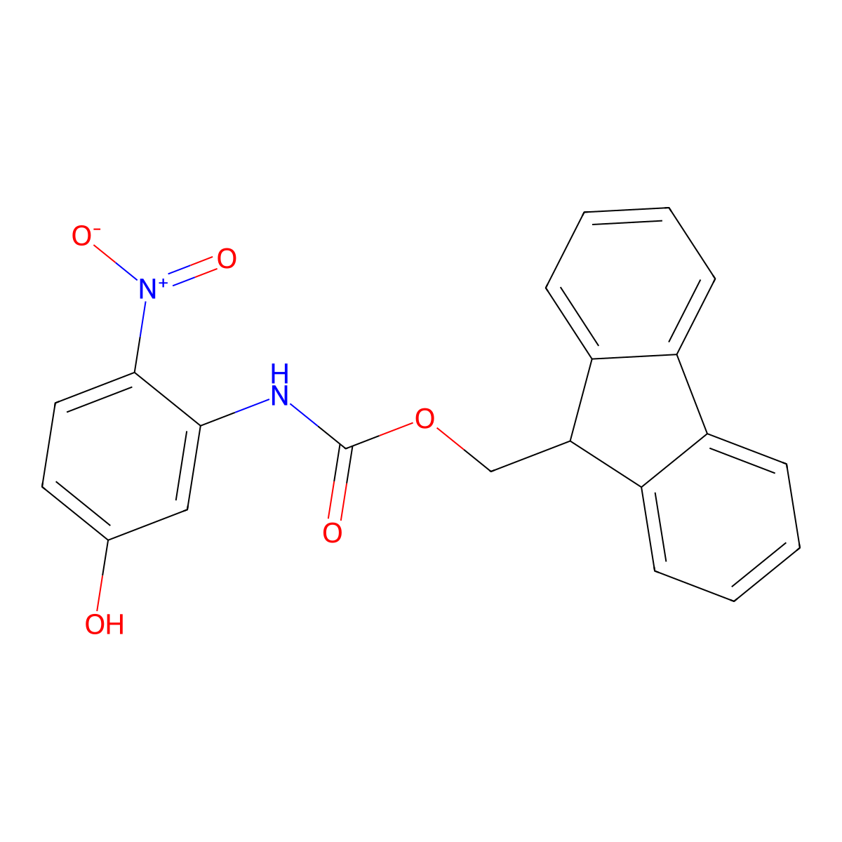 (9H-fluoren-9-yl)methyl N-(5-hydroxy-2-nitrophenyl)carbamate molecular structure, CAS 2152923-99-2