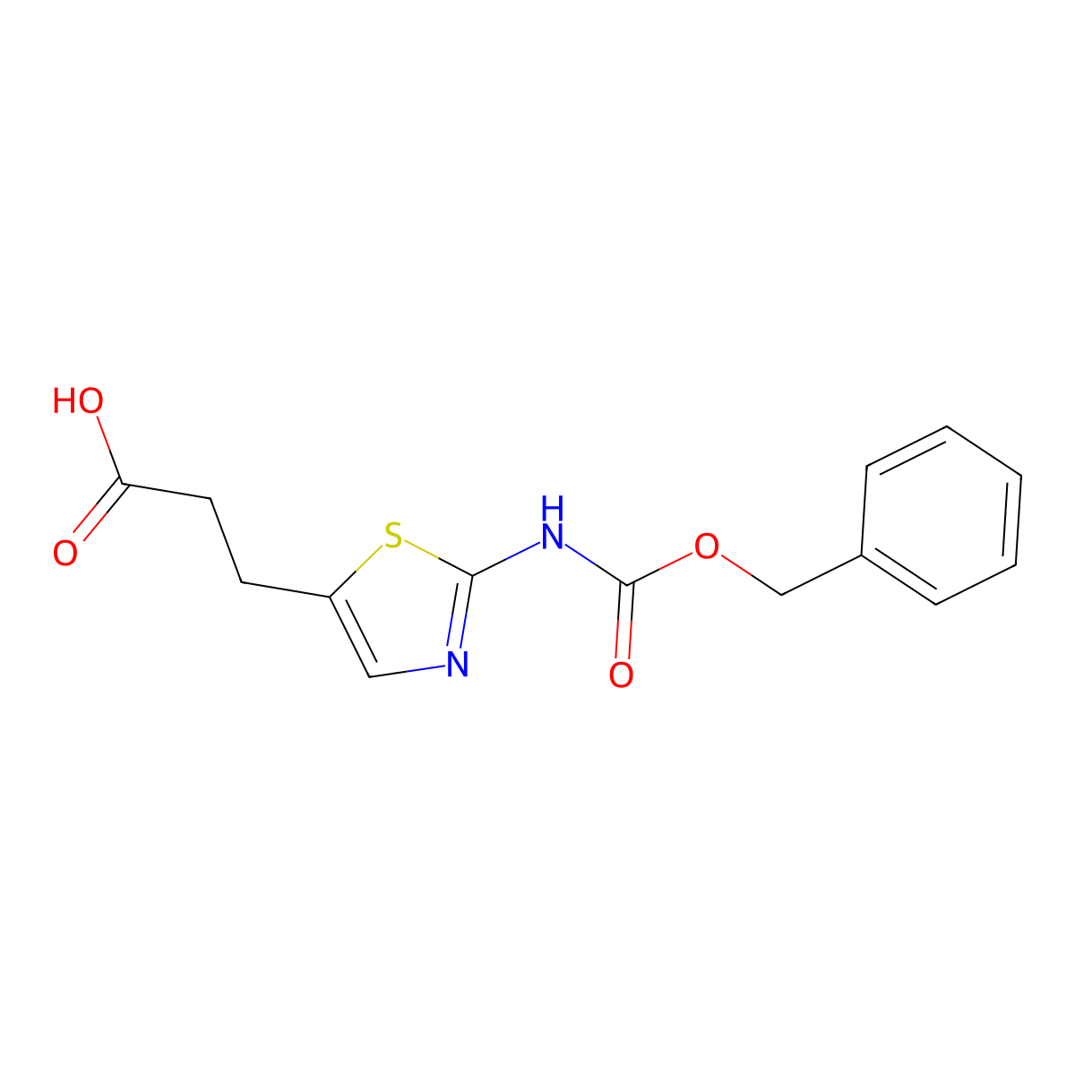 3-(2-{[(Benzyloxy)carbonyl]amino}-1,3-thiazol-5-yl)propanoic acid molecular structure, CAS 2152956-65-3