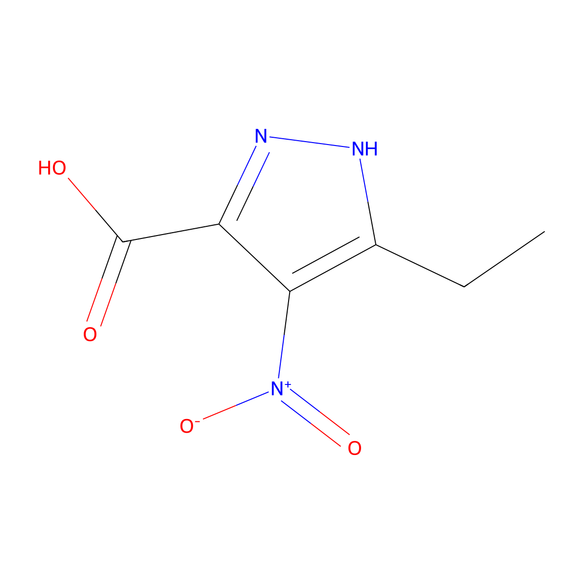 5-ethyl-4-nitro-1H-pyrazole-3-carboxylic Acid molecular structure, CAS 215298-72-9