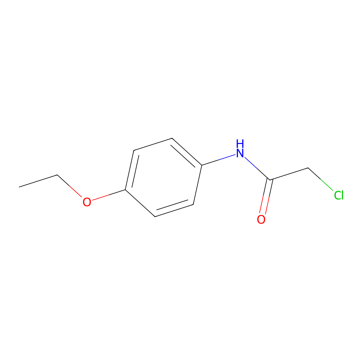 2-Chloro-N-(4-ethoxyphenyl)acetamide molecular structure, CAS 2153-08-4