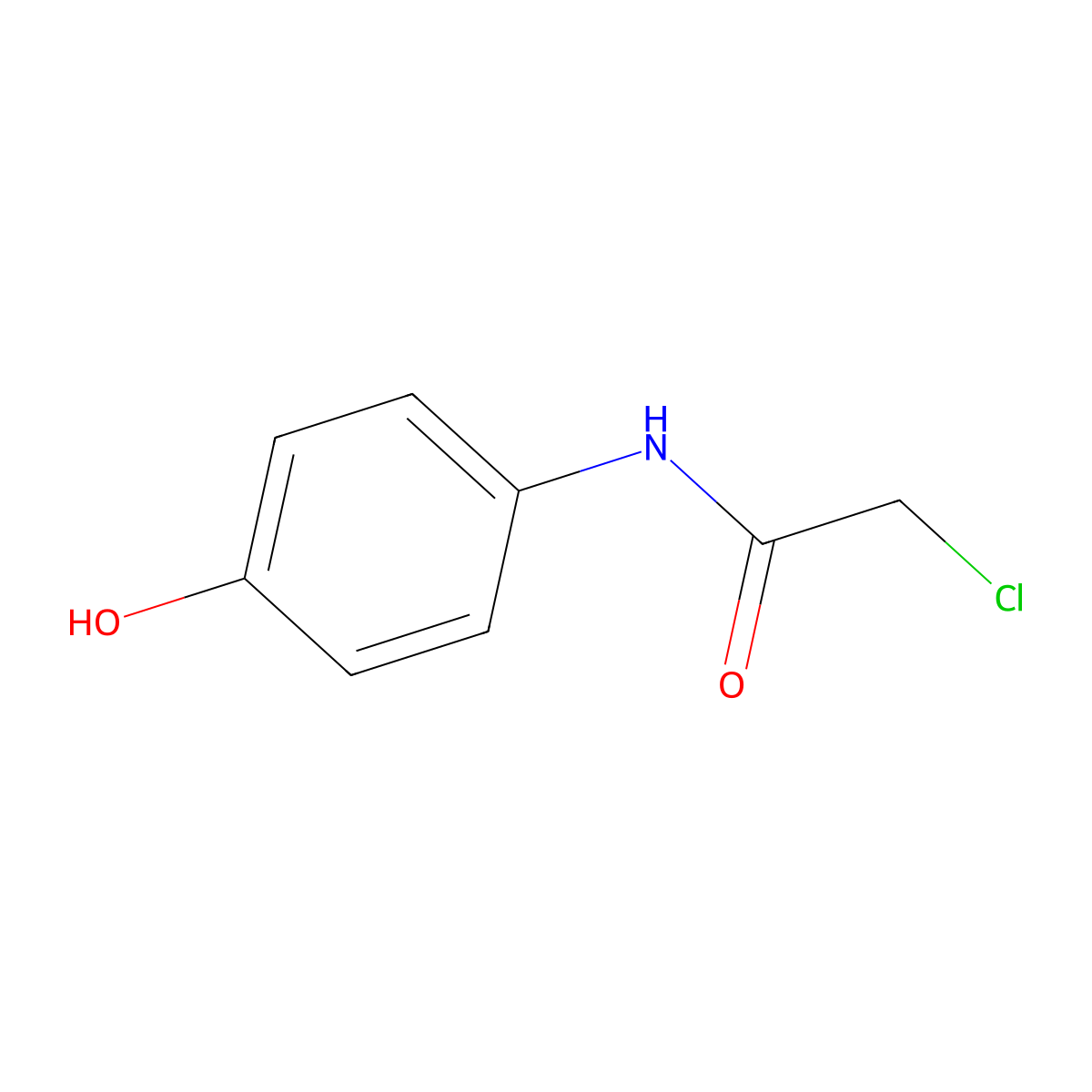 2-Chloro-N-(4-hydroxyphenyl)-acetamide molecular structure, CAS 2153-11-9