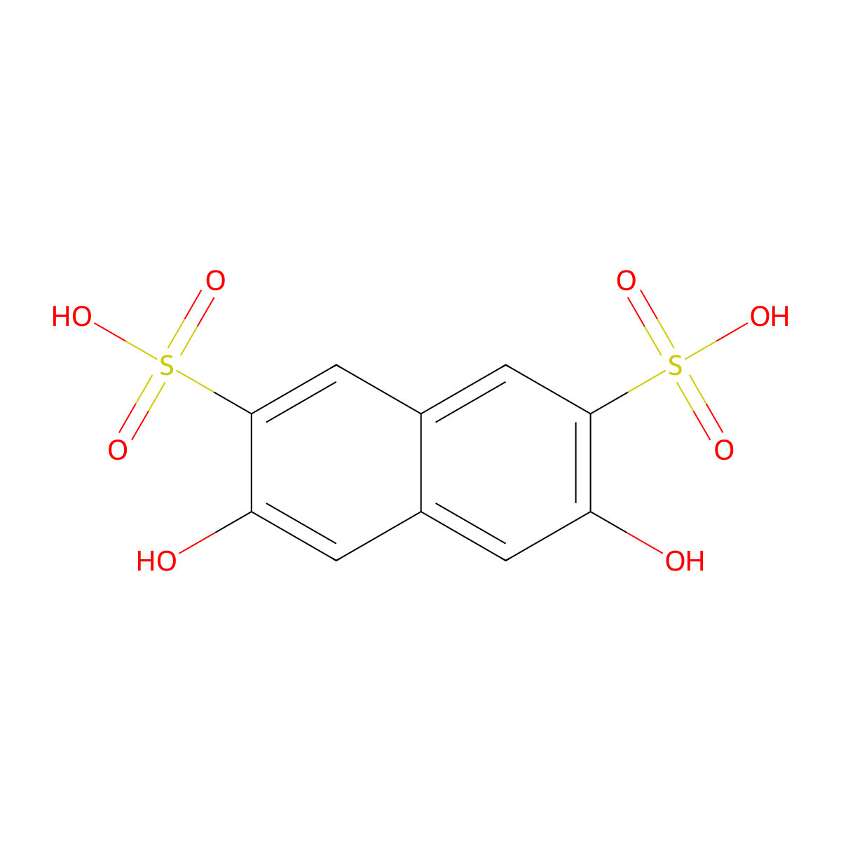 2,7-Naphthalenedisulfonic acid, 3,6-dihydroxy- molecular structure, CAS 2153-21-1