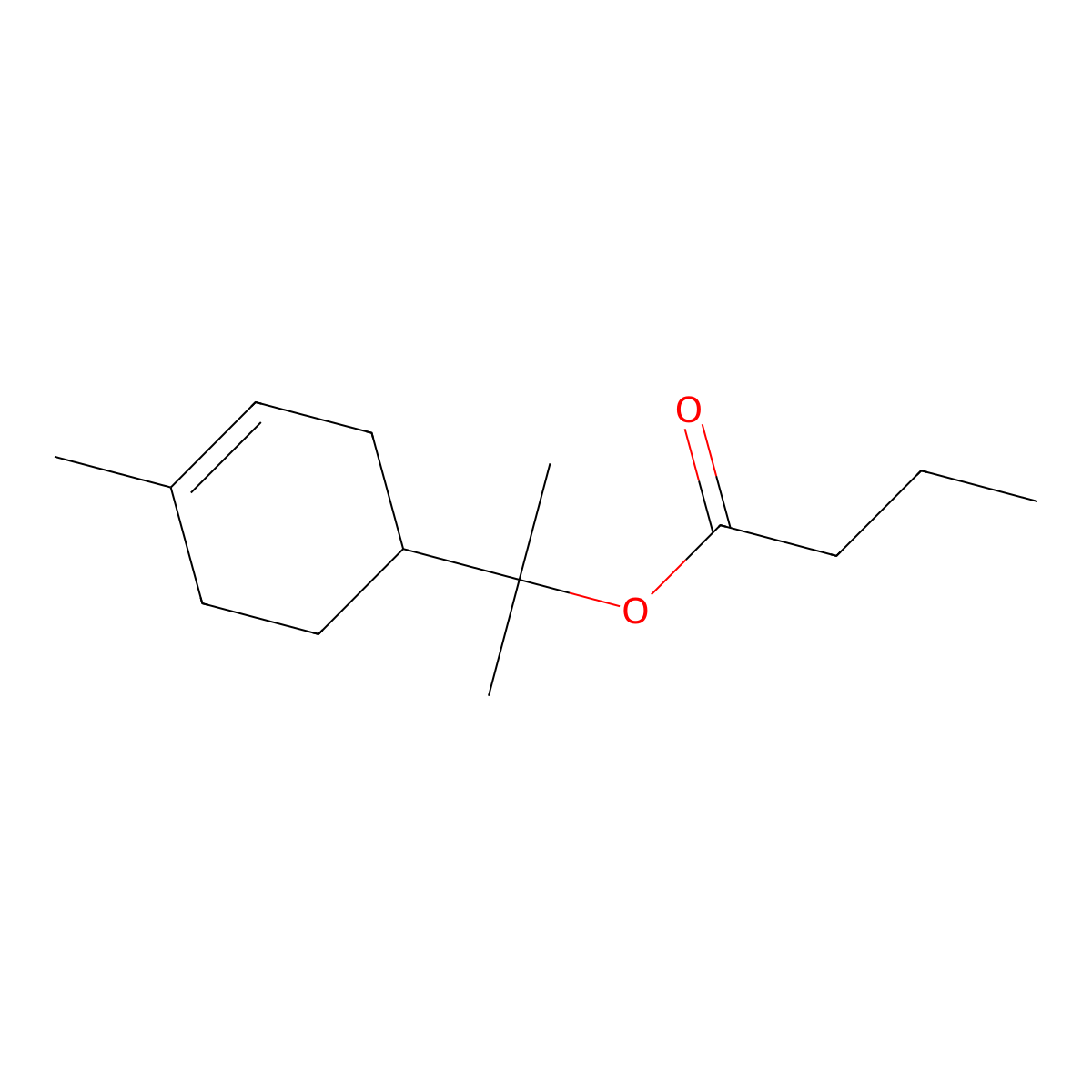 alpha-Terpinyl butyrate molecular structure, CAS 2153-28-8