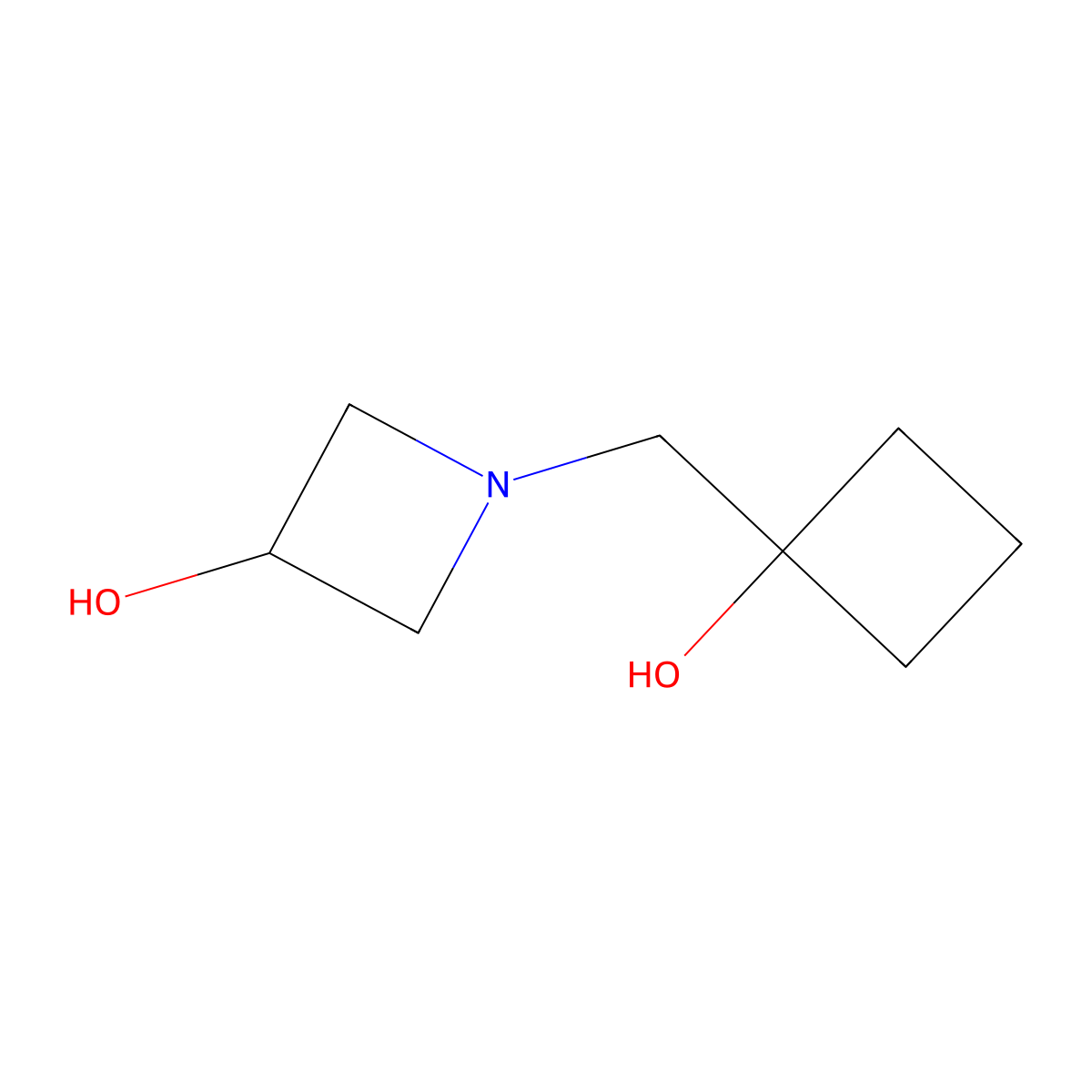 1-[(1-Hydroxycyclobutyl)methyl]azetidin-3-ol molecular structure, CAS 2153019-13-5