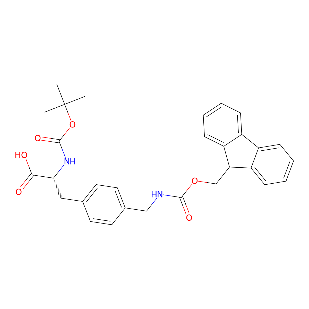 Boc-4-(Fmoc-aminomethyl)-D-phenylalanine molecular structure, CAS 215302-77-5