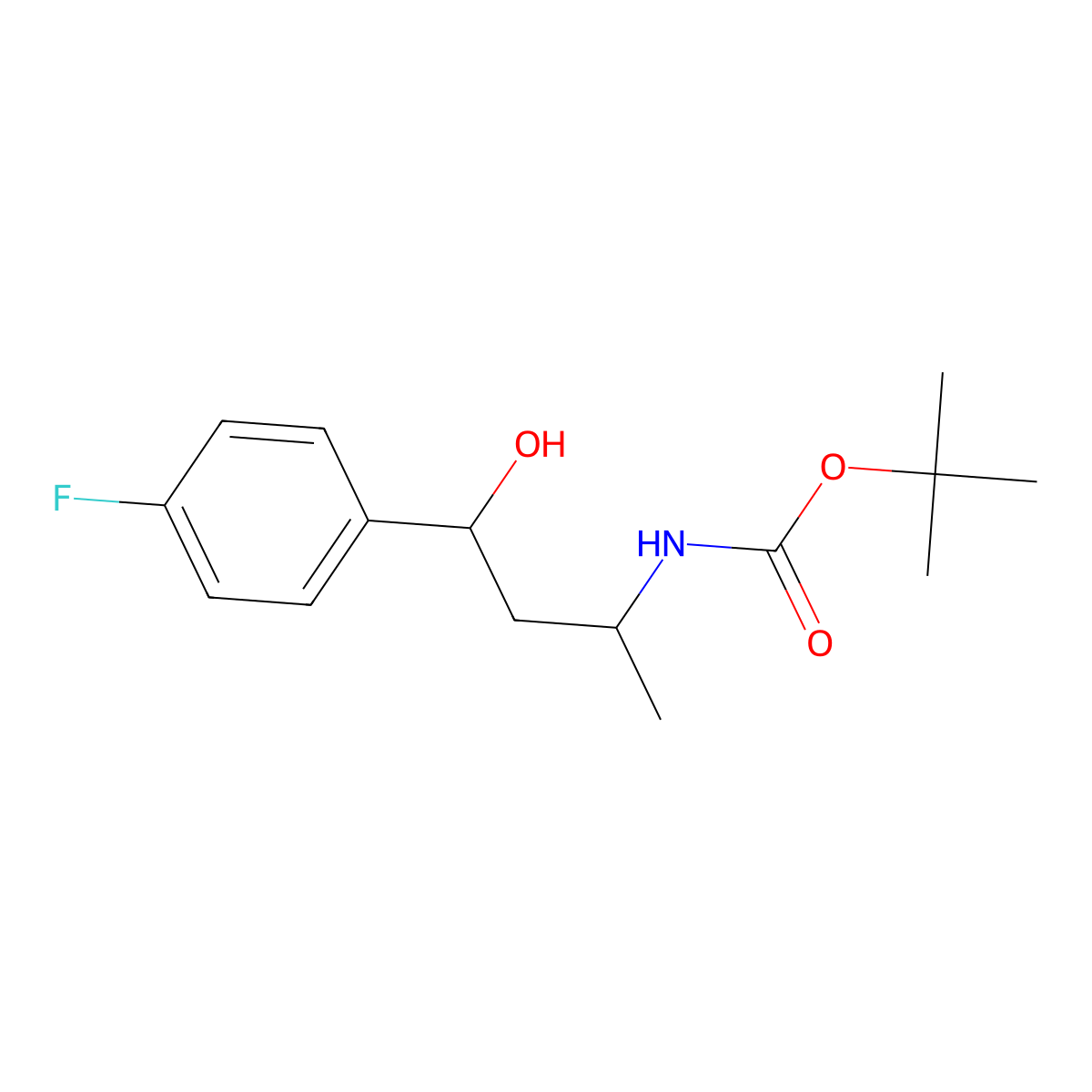 tert-butyl N-[4-(4-fluorophenyl)-4-hydroxybutan-2-yl]carbamate molecular structure, CAS 2153038-96-9