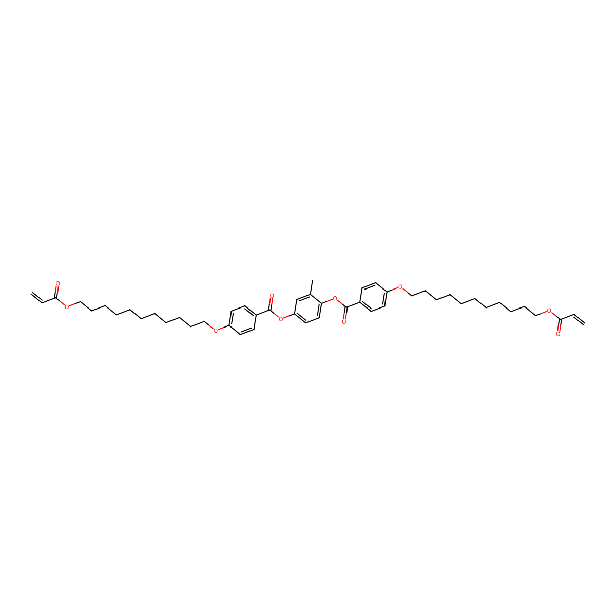 1,4-Bis[4-(11-acryloyloxyundecyloxy)benzoyloxy]-2-methylbenzene molecular structure, CAS 215304-94-2