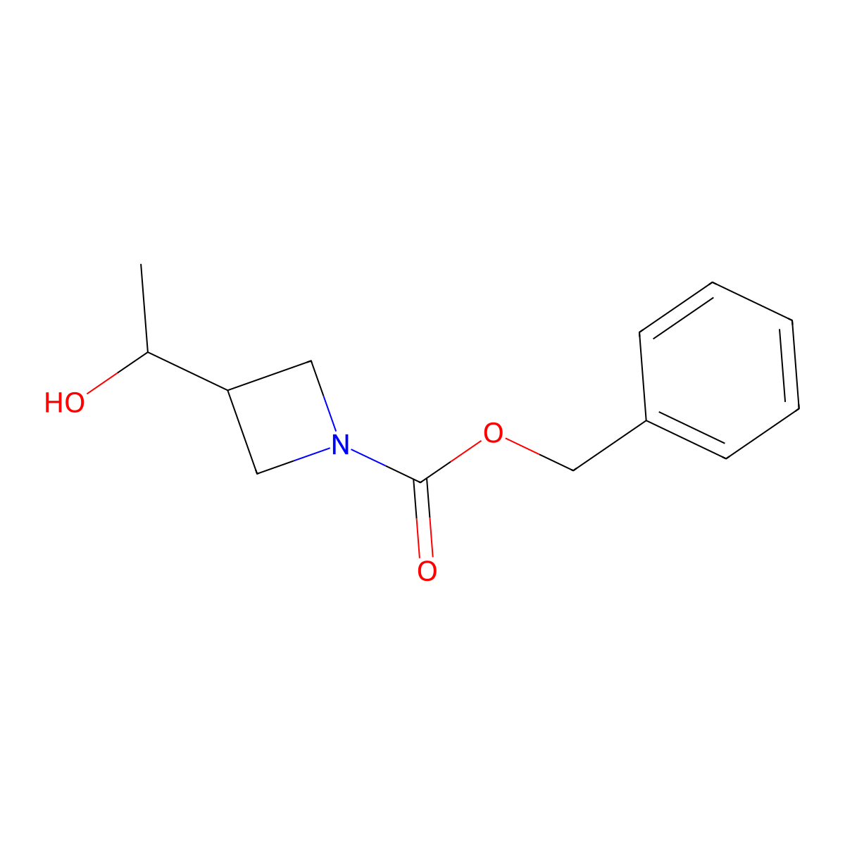 Benzyl 3-(1-hydroxyethyl)azetidine-1-carboxylate molecular structure, CAS 2153044-14-3