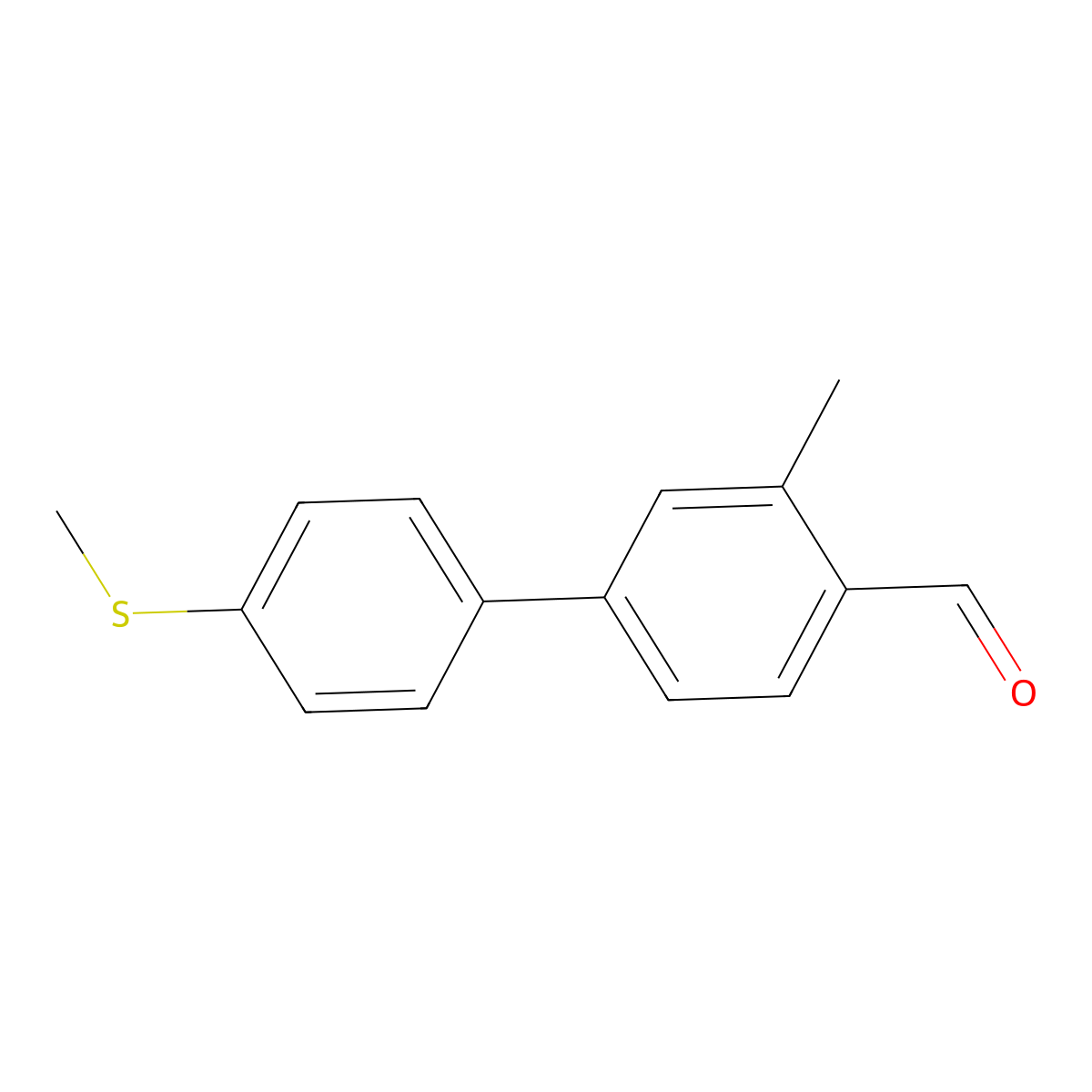 3-Methyl-4'-(methylthio)[1,1'-biphenyl]-4-carboxaldehyde molecular structure, CAS 2153050-53-2