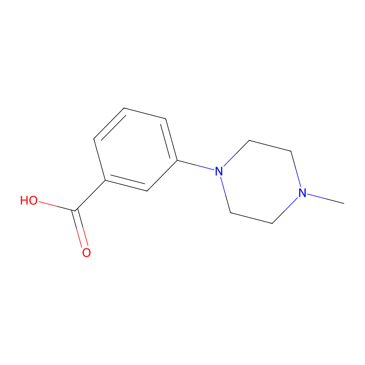 3-(4-Methylpiperazin-1-yl)benzoic acid molecular structure, CAS 215309-01-6