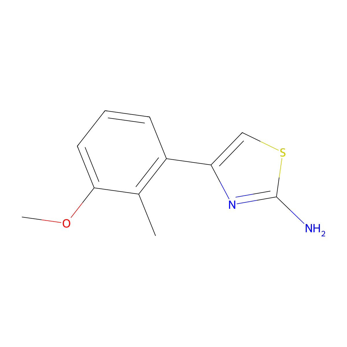 4-(3-Methoxy-2-methylphenyl)-1,3-thiazol-2-amine molecular structure, CAS 2153097-11-9