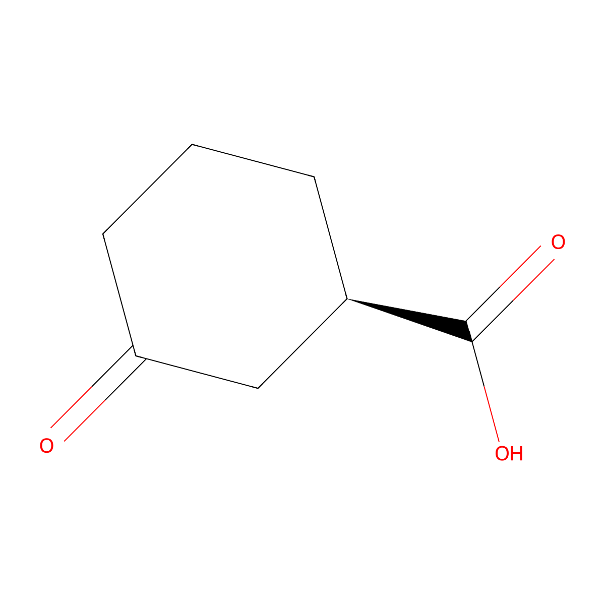 (1R)-3-Oxocyclohexane-1-carboxylic acid molecular structure, CAS 21531-43-1