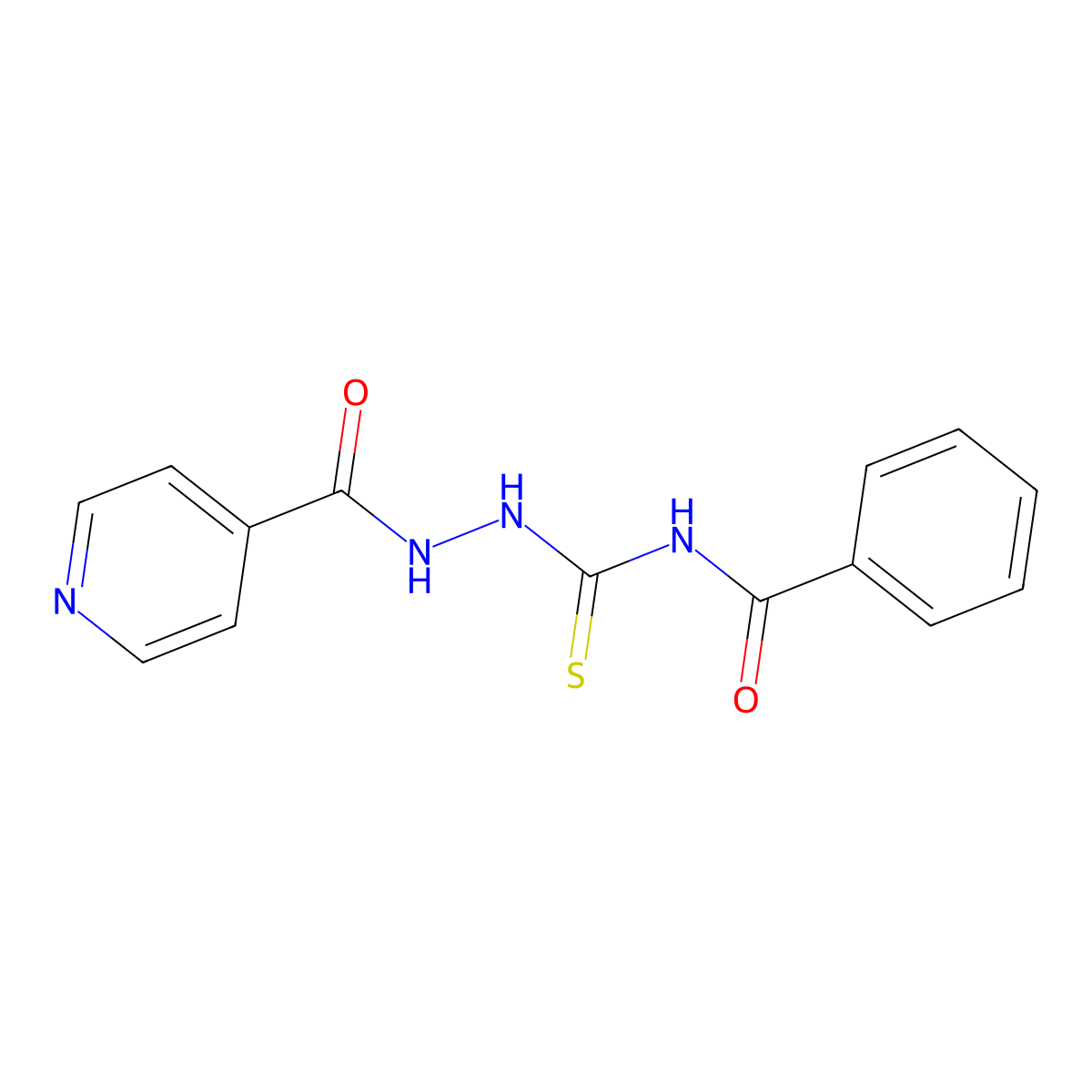 N-{[(phenylformamido)methanethioyl]amino}pyridine-4-carboxamide molecular structure, CAS 21531-83-9