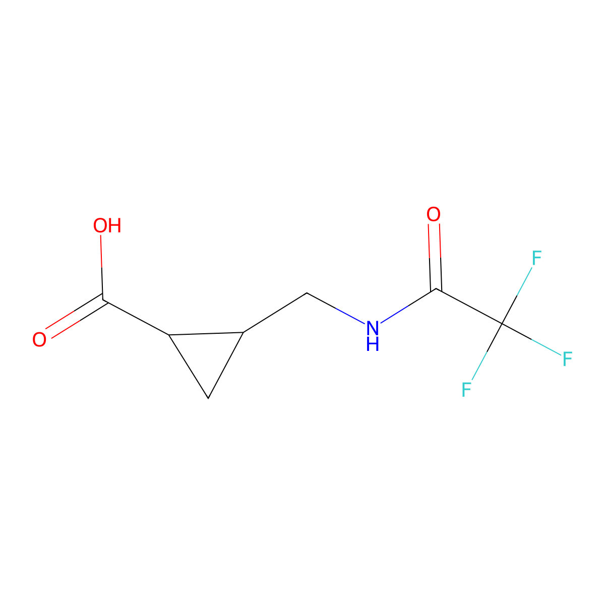 rac-(1R,2S)-2-[(trifluoroacetamido)methyl]cyclopropane-1-carboxylic acid molecular structure, CAS 2153103-26-3