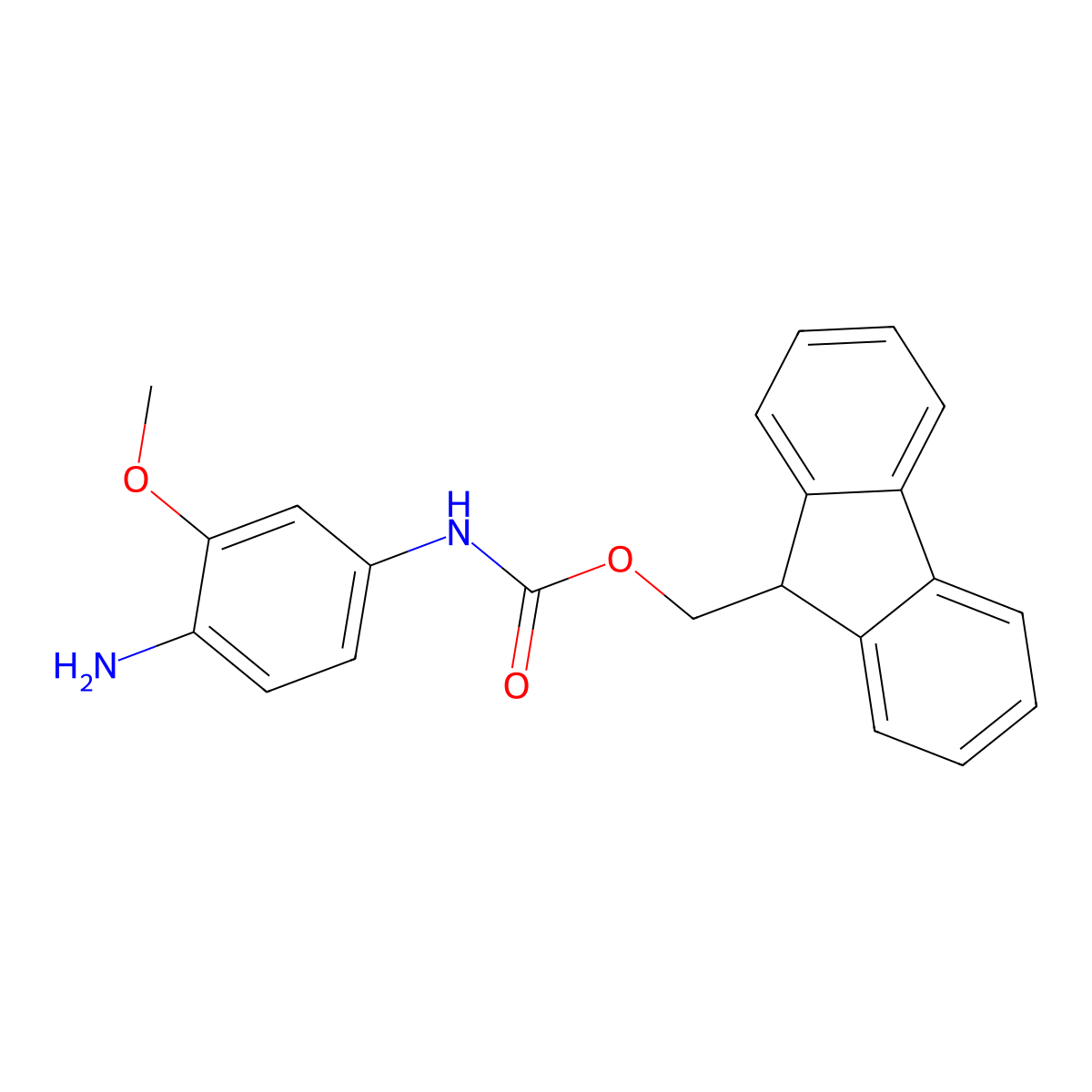 (9H-fluoren-9-yl)methyl N-(4-amino-3-methoxyphenyl)carbamate molecular structure, CAS 2153104-24-4