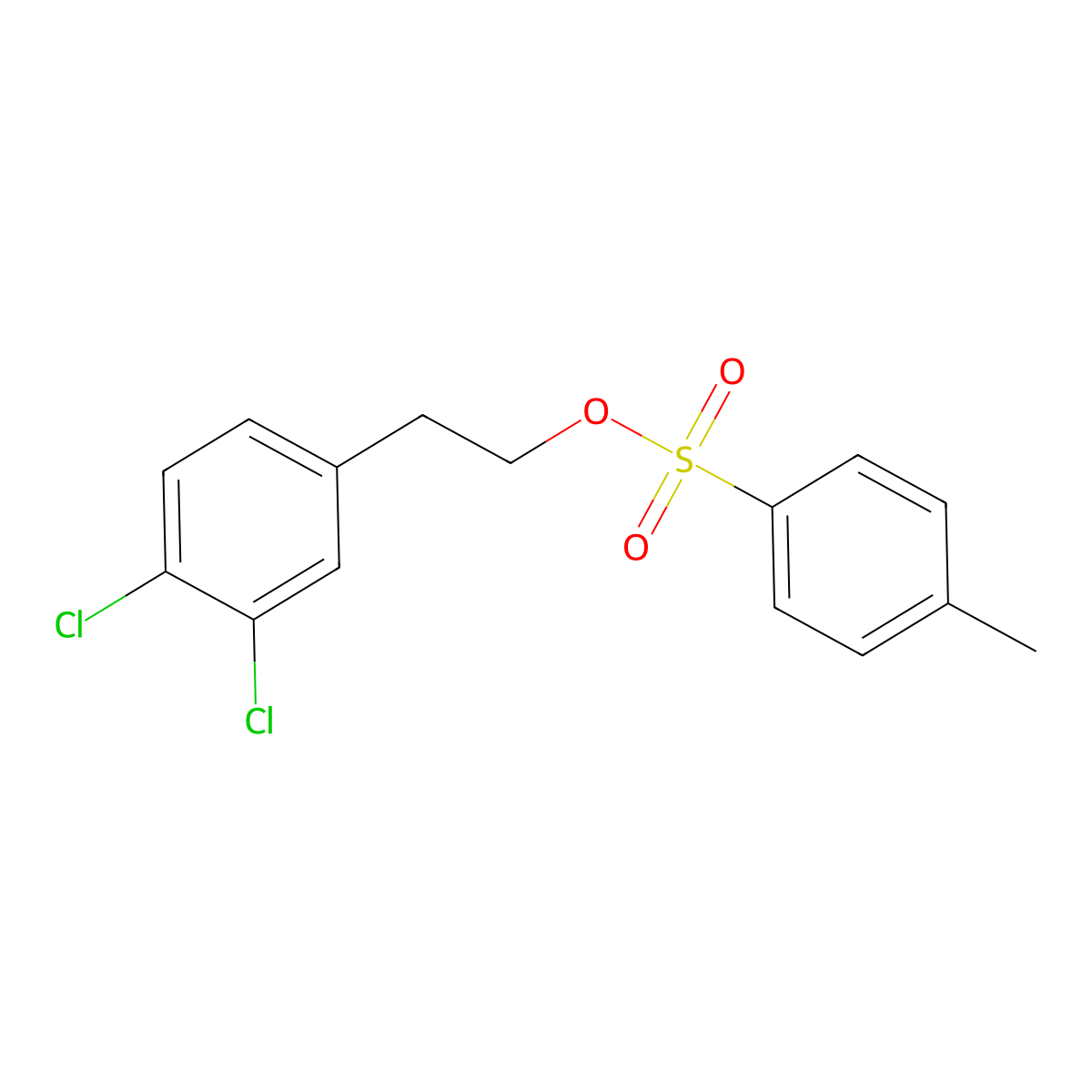 2-(3,4-Dichlorophenyl)ethyl 4-methylbenzene-1-sulfonate molecular structure, CAS 2153126-08-8