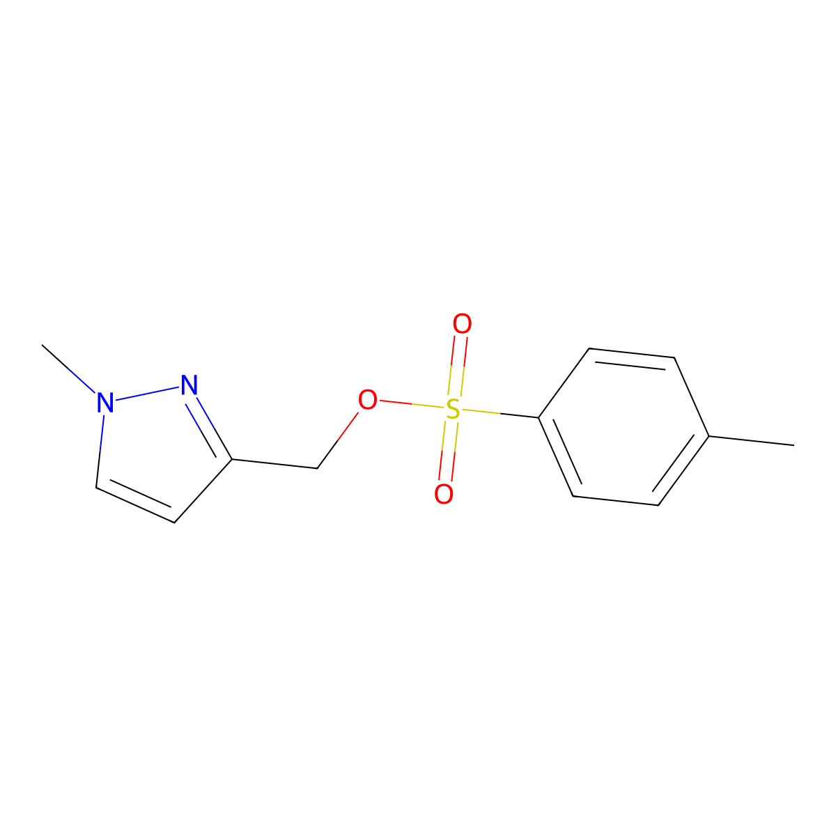 (1-methyl-1H-pyrazol-3-yl)methyl 4-methylbenzene-1-sulfonate molecular structure, CAS 2153146-88-2