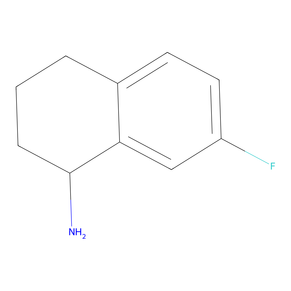 7-Fluoro-1,2,3,4-tetrahydronaphthalen-1-amine molecular structure, CAS 215315-62-1