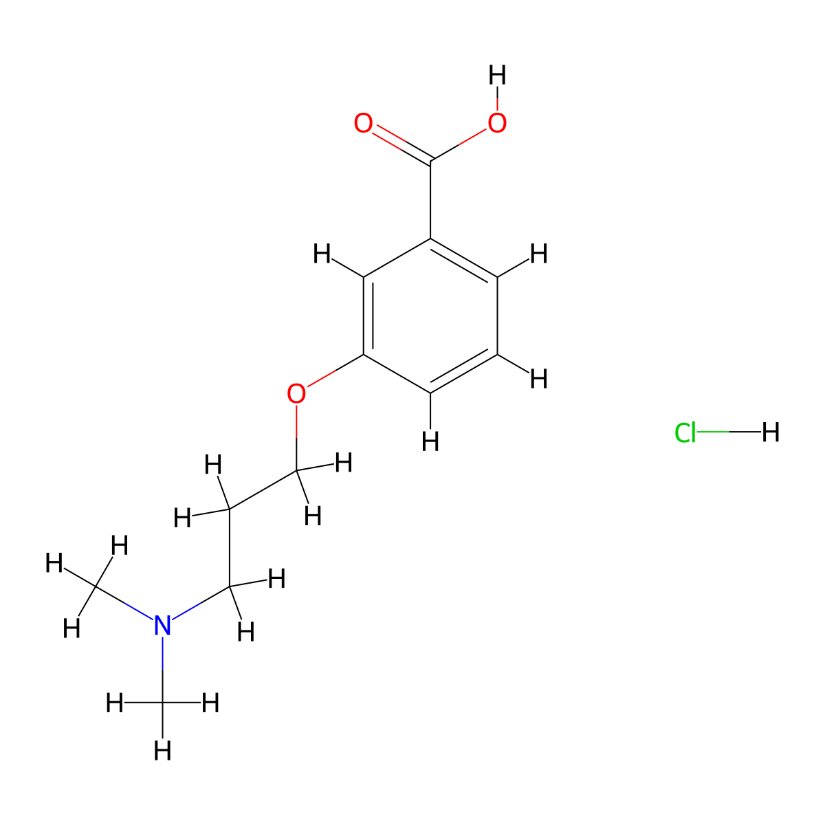3-(3-(Dimethylamino)propoxy)benzoic acid hydrochloride molecular structure, CAS 215315-98-3
