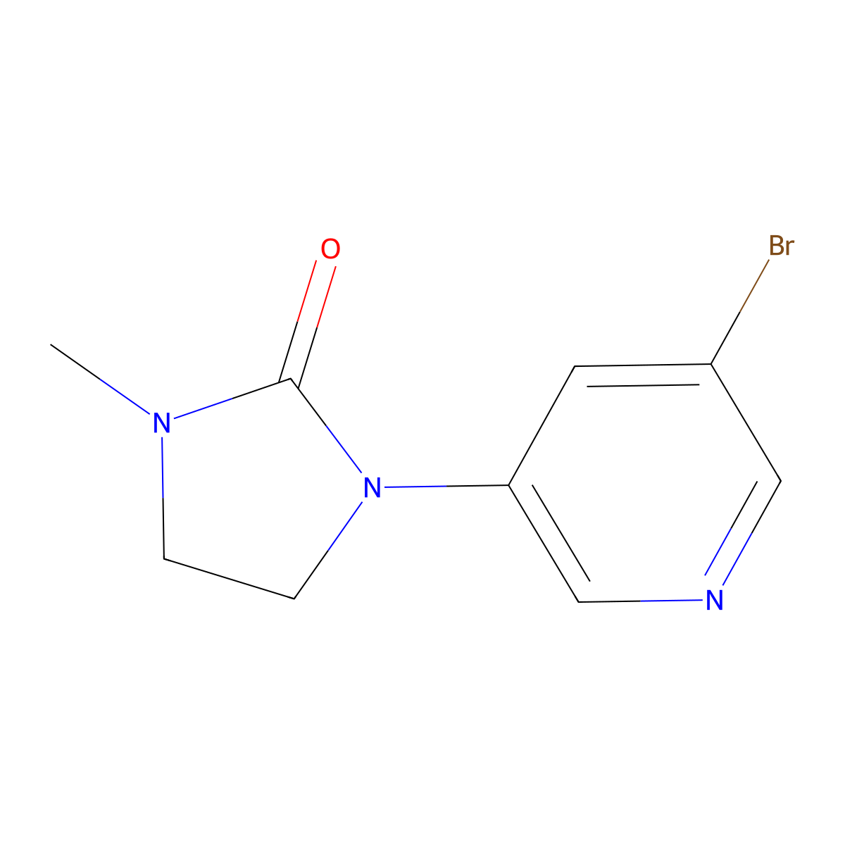 1-(5-Bromopyridin-3-yl)-3-methylimidazolidin-2-one molecular structure, CAS 2153184-49-5