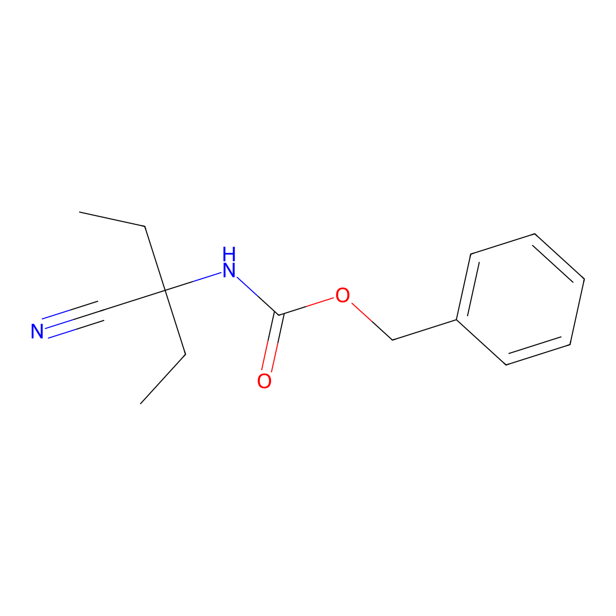 benzyl N-(1-cyano-1-ethylpropyl)carbamate molecular structure, CAS 2153186-82-2