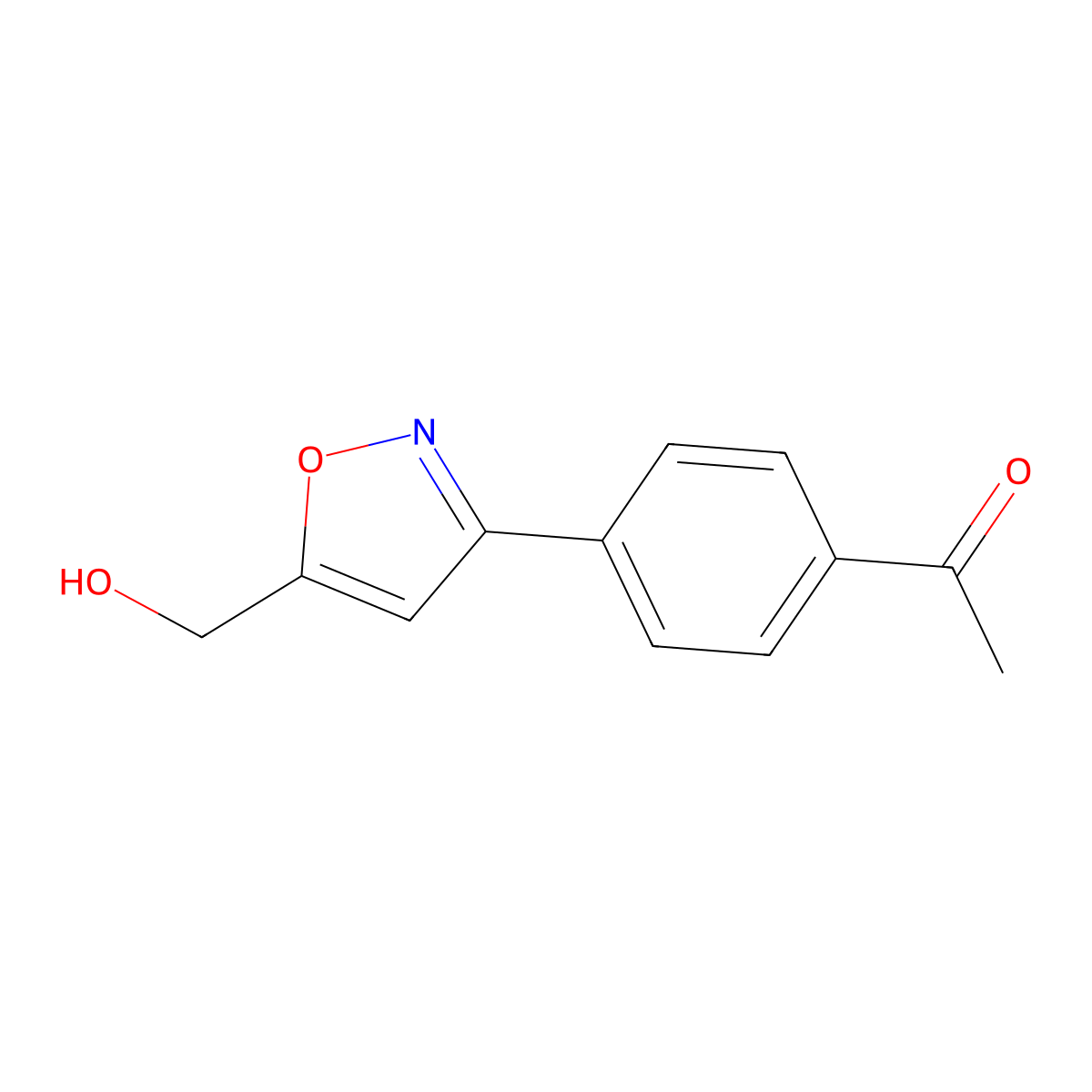 1-[4-[5-(Hydroxymethyl)-1,2-oxazol-3-yl]phenyl]ethanone molecular structure, CAS 215319-08-7