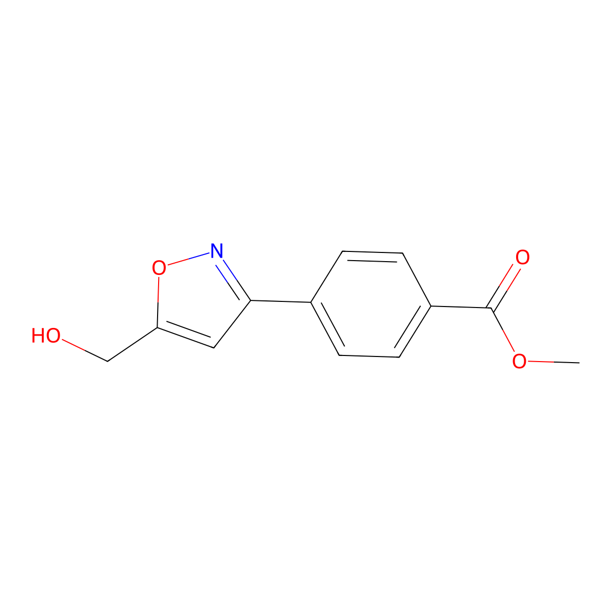 Methyl 4-[5-(hydroxymethyl)-3-isoxazolyl]benzoate molecular structure, CAS 215319-09-8