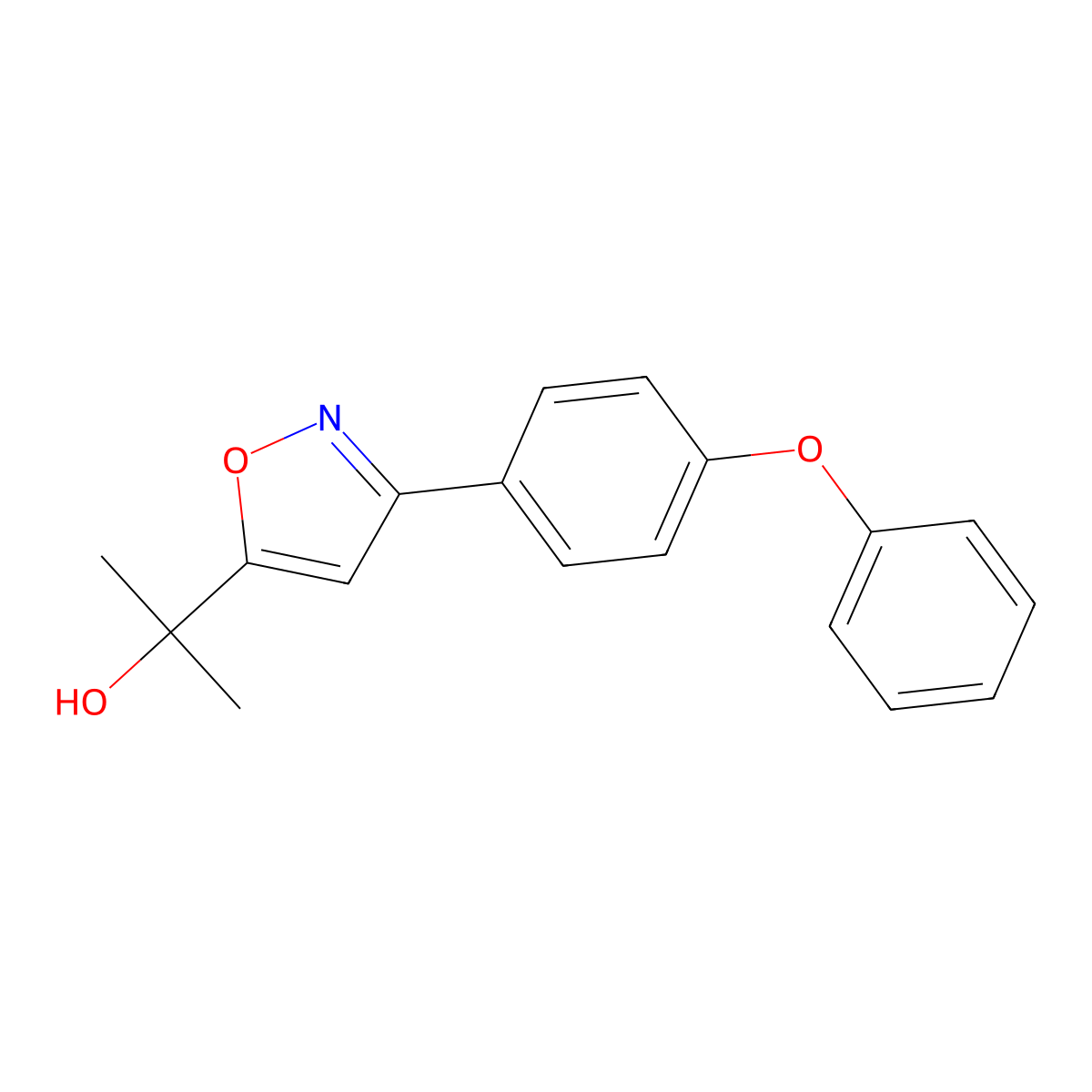 2-[3-(4-Phenoxyphenyl)-5-isoxazolyl]-2-propanol molecular structure, CAS 215319-13-4
