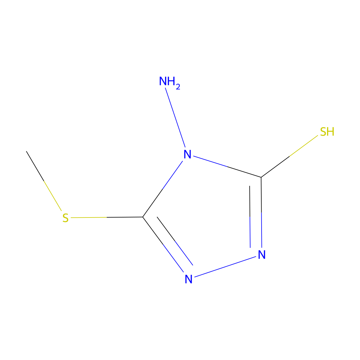 4-Amino-5-(methylsulfanyl)-2,4-dihydro-3H-1,2,4-triazole-3-thione molecular structure, CAS 21532-03-6