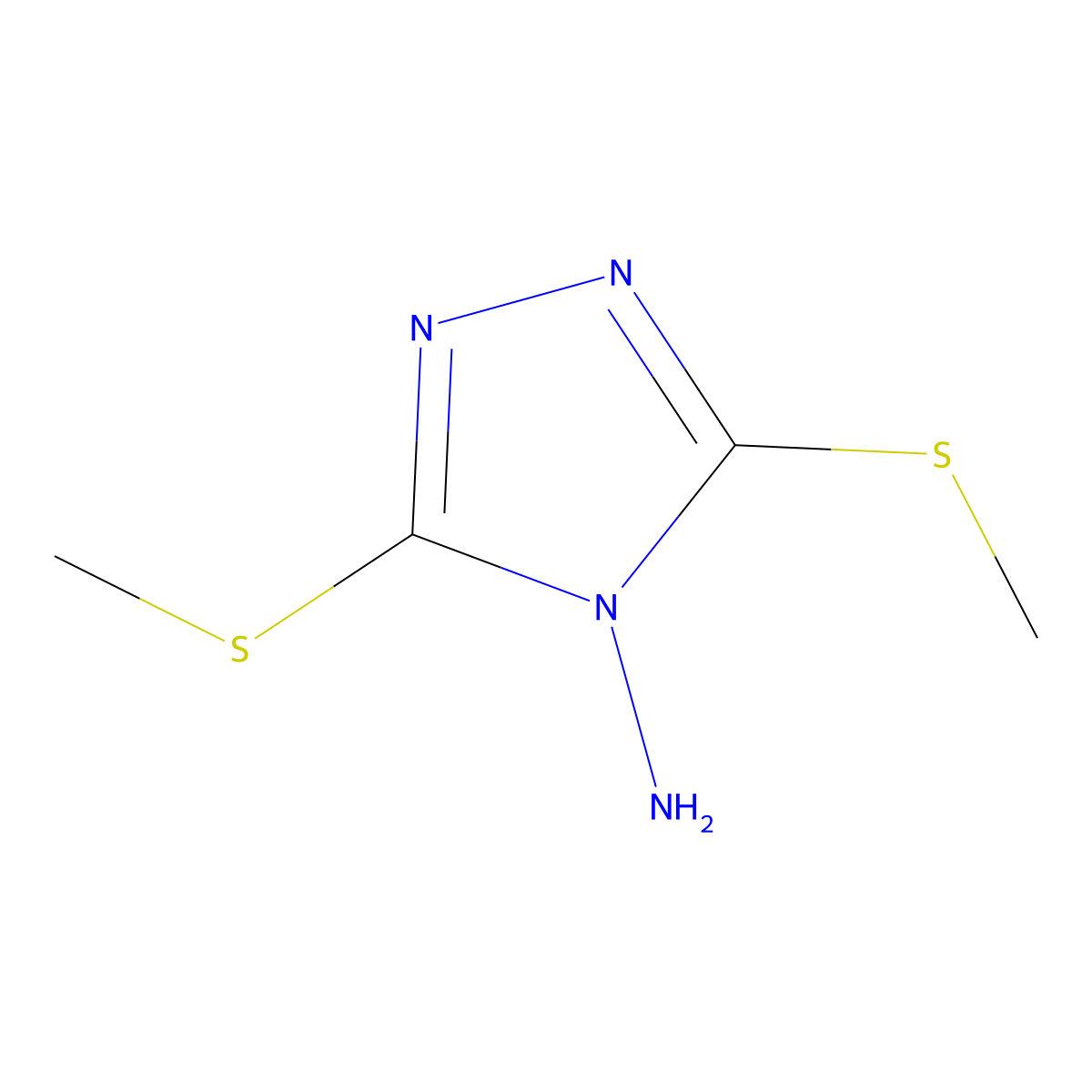 4H-1,2,4-Triazole, 4-amino-3,5-dimethylthio- molecular structure, CAS 21532-04-7