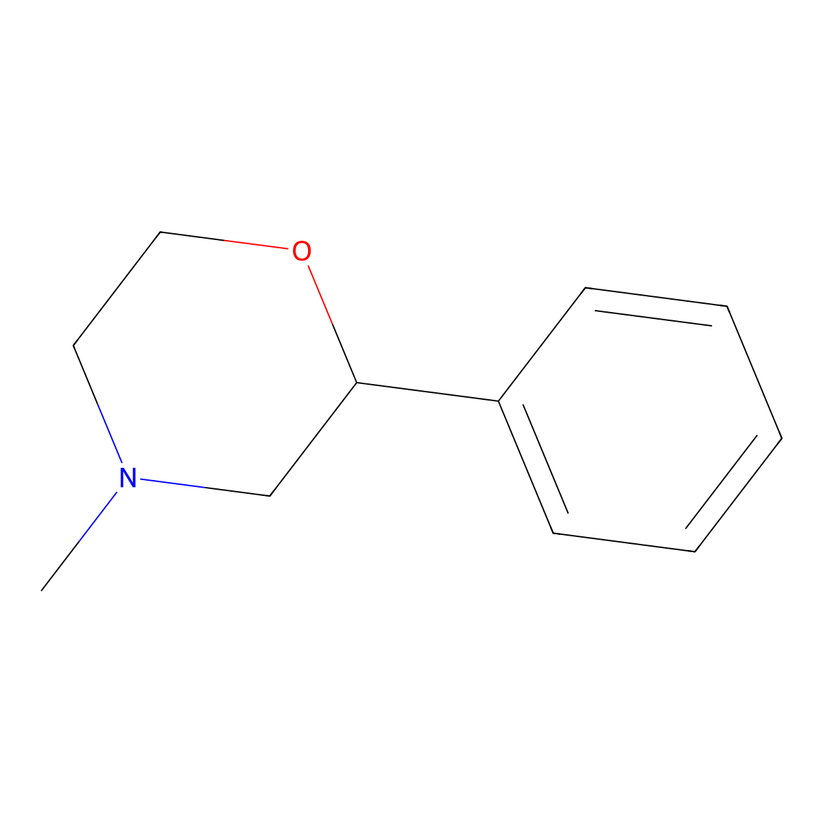 4-Methyl-2-phenylmorpholine molecular structure, CAS 21532-10-5