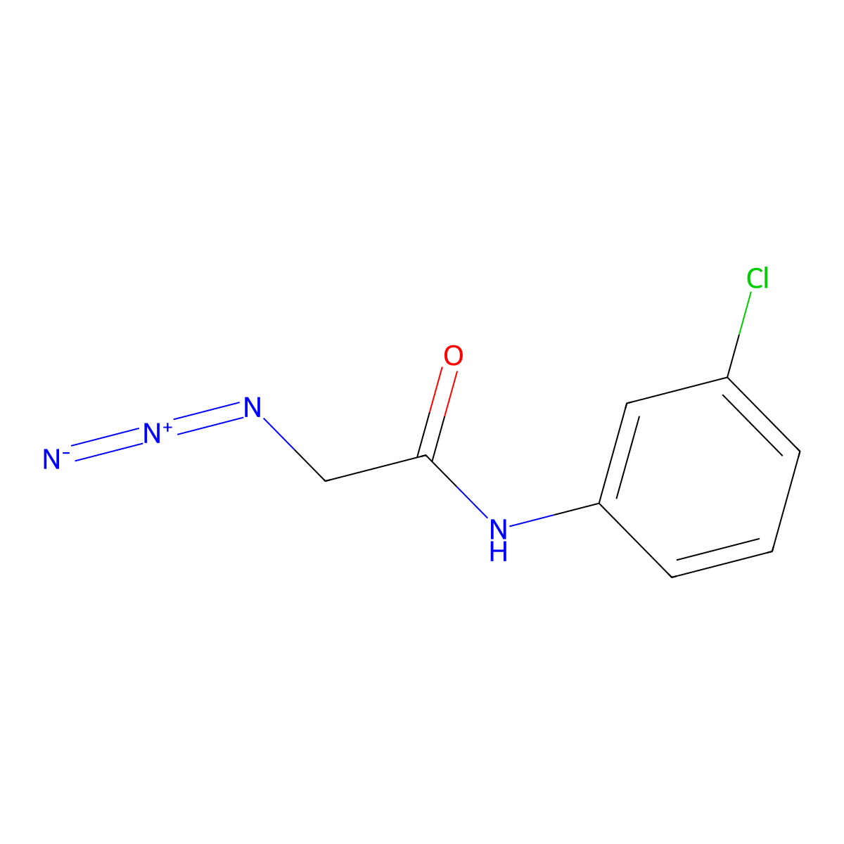 2-azido-N-(3-chlorophenyl)acetamide molecular structure, CAS 215320-57-3