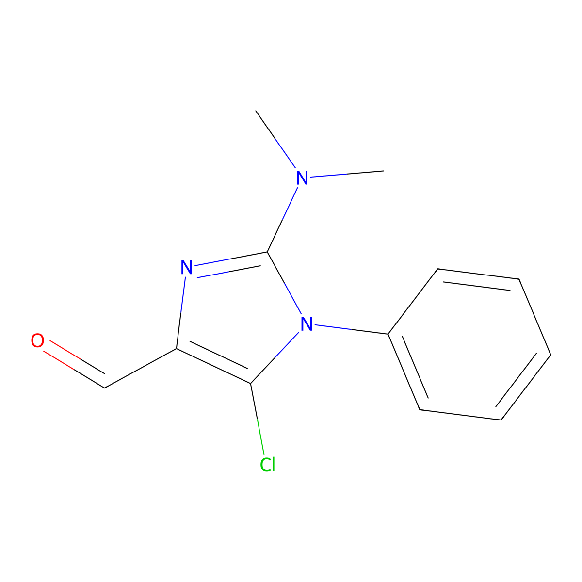 5-chloro-2-(dimethylamino)-1-phenyl-1H-imidazole-4-carbaldehyde molecular structure, CAS 215320-60-8