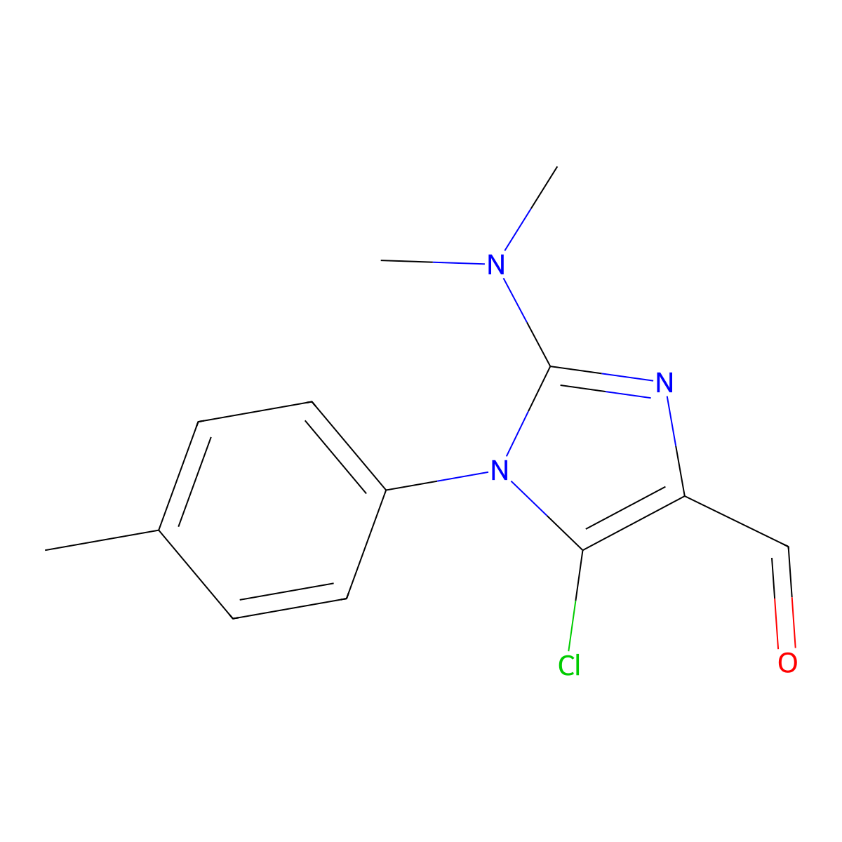 5-chloro-2-(dimethylamino)-1-(4-methylphenyl)-1H-imidazole-4-carbaldehyde molecular structure, CAS 215320-64-2